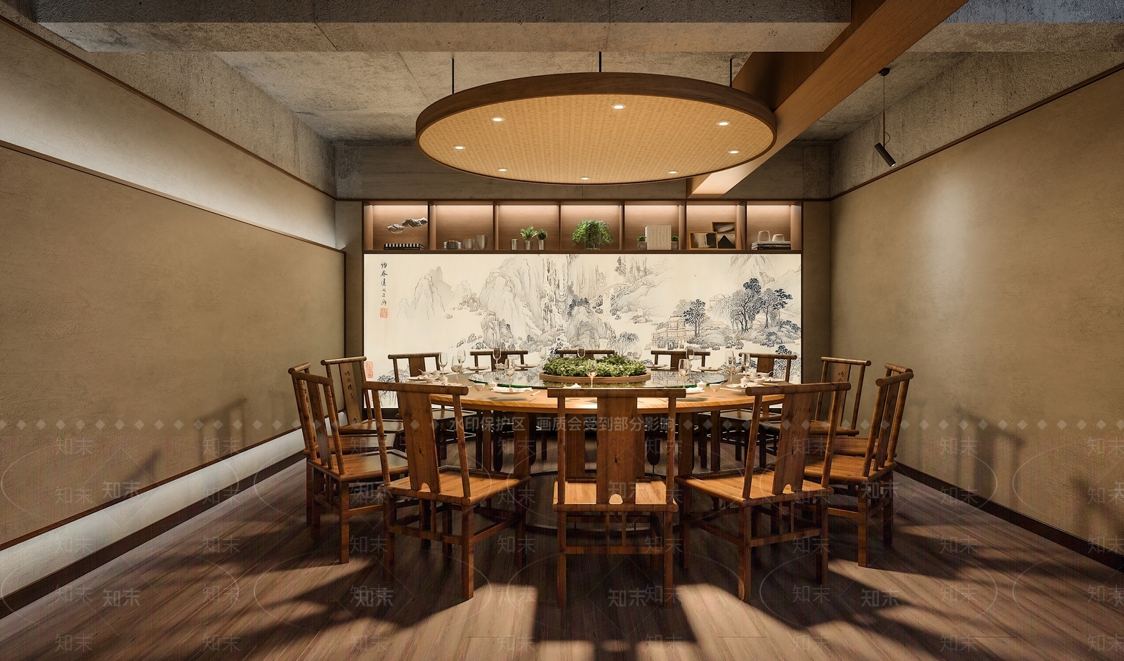 新中式中式包厢3D模型下载【ID:1174157654】