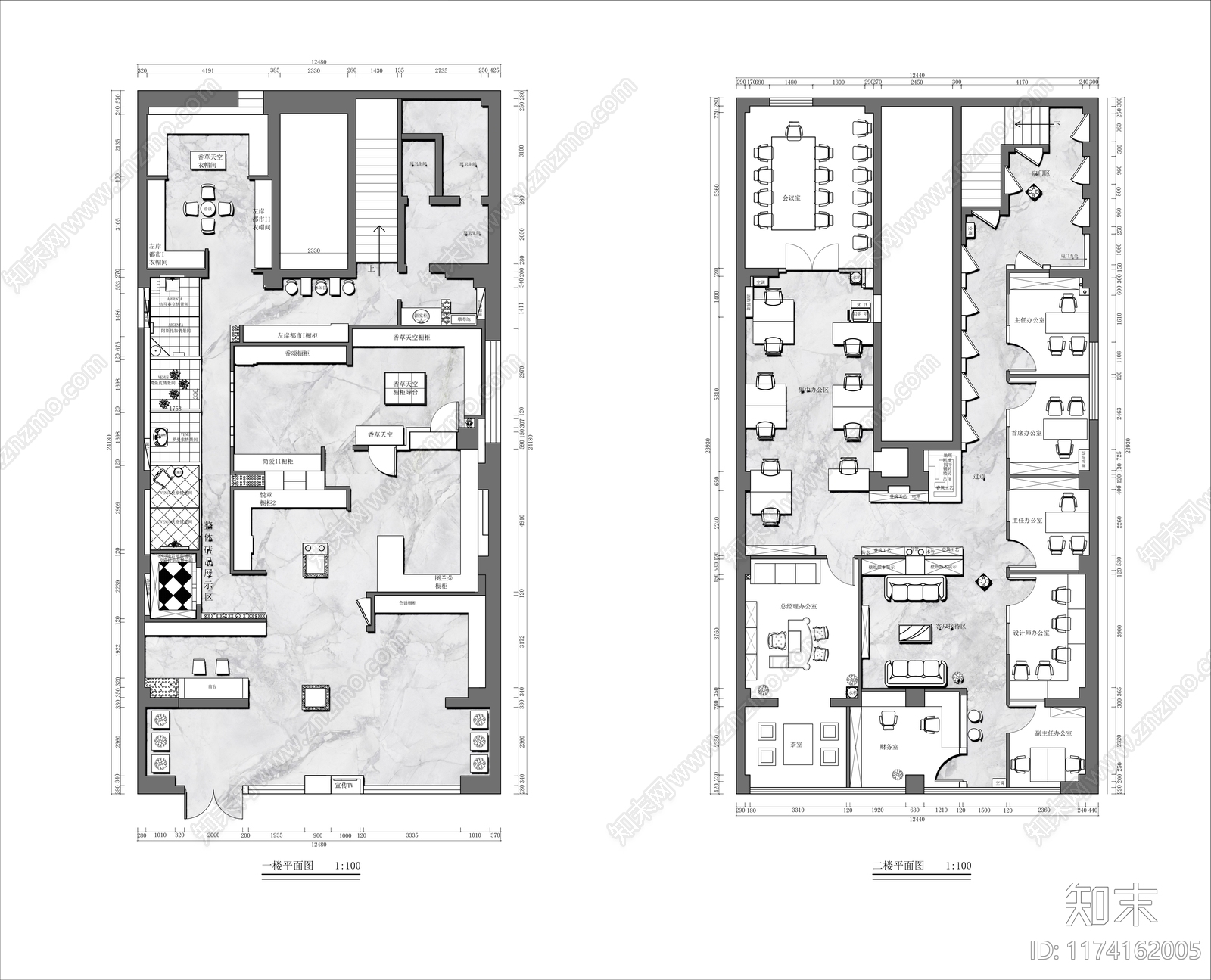 现代工作室cad施工图下载【ID:1174162005】