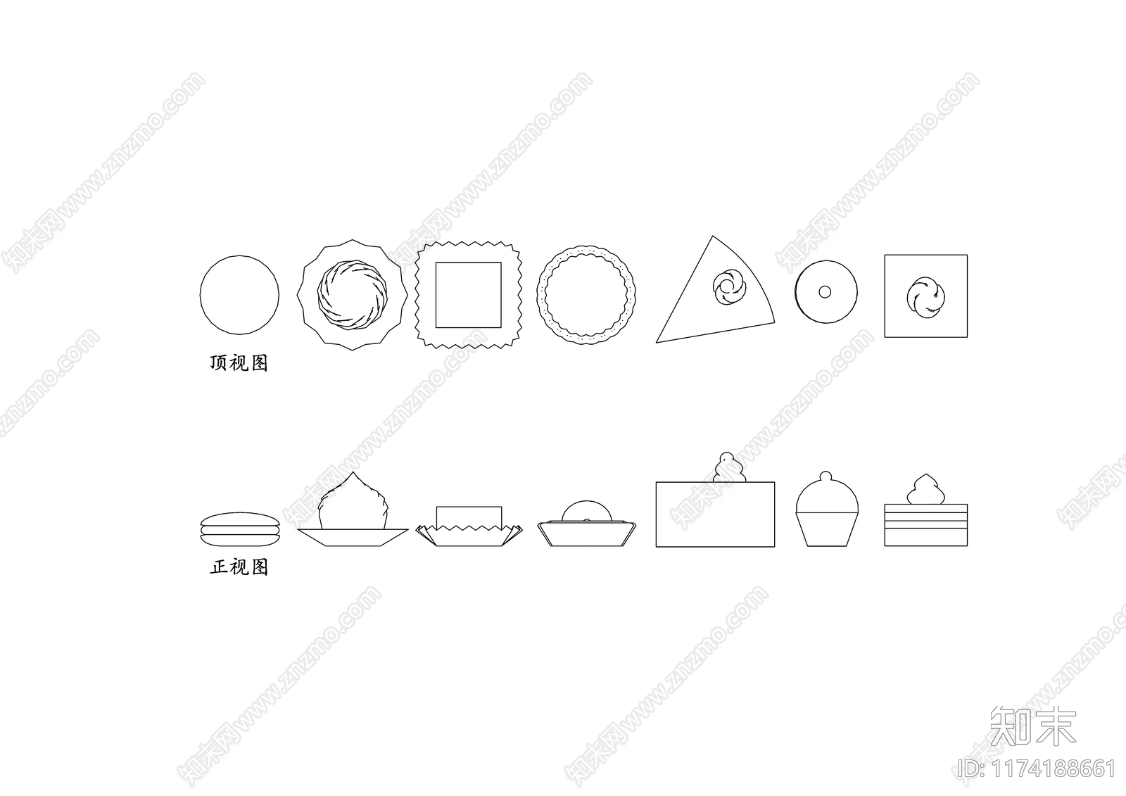 现代蛋糕店cad施工图下载【ID:1174188661】