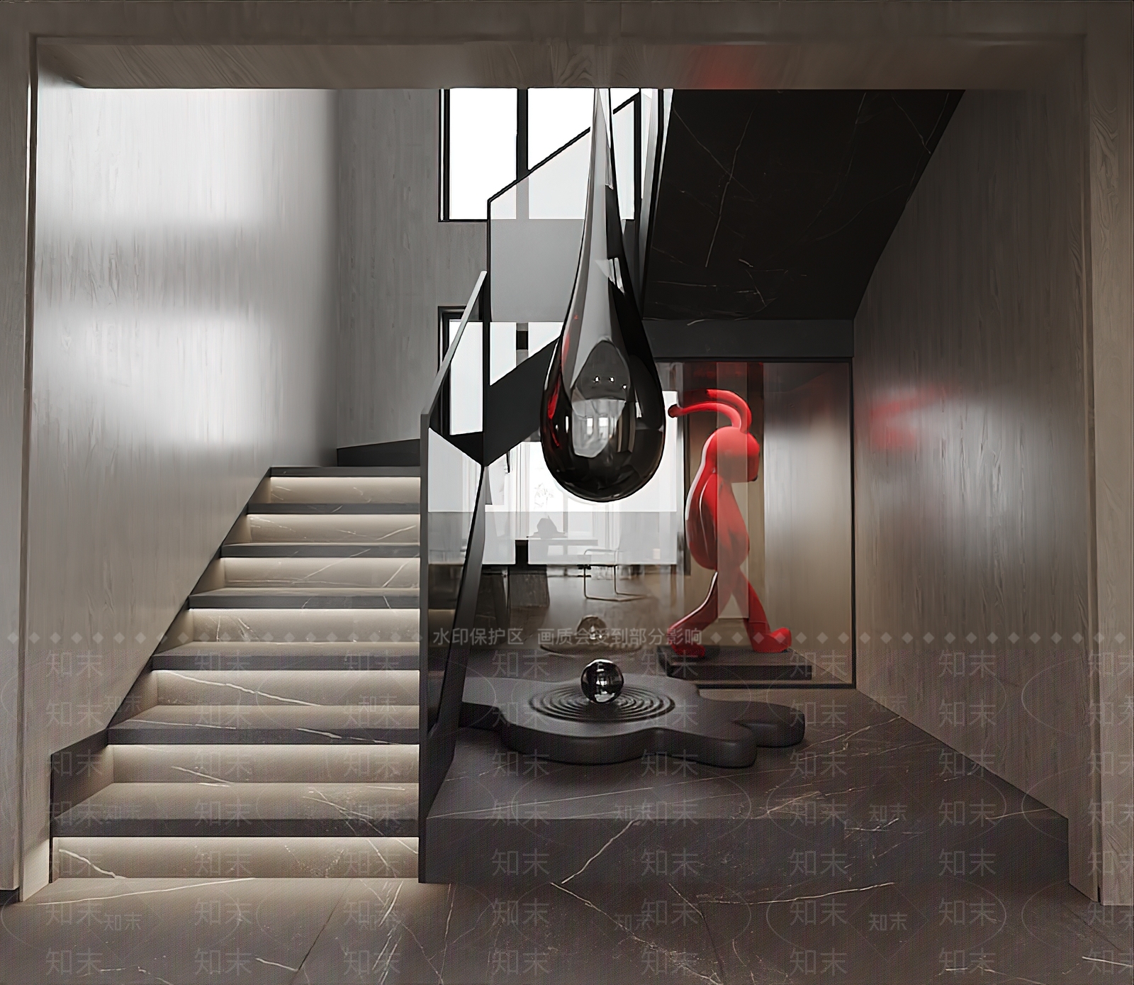 现代意式楼梯间3D模型下载【ID:1174194098】