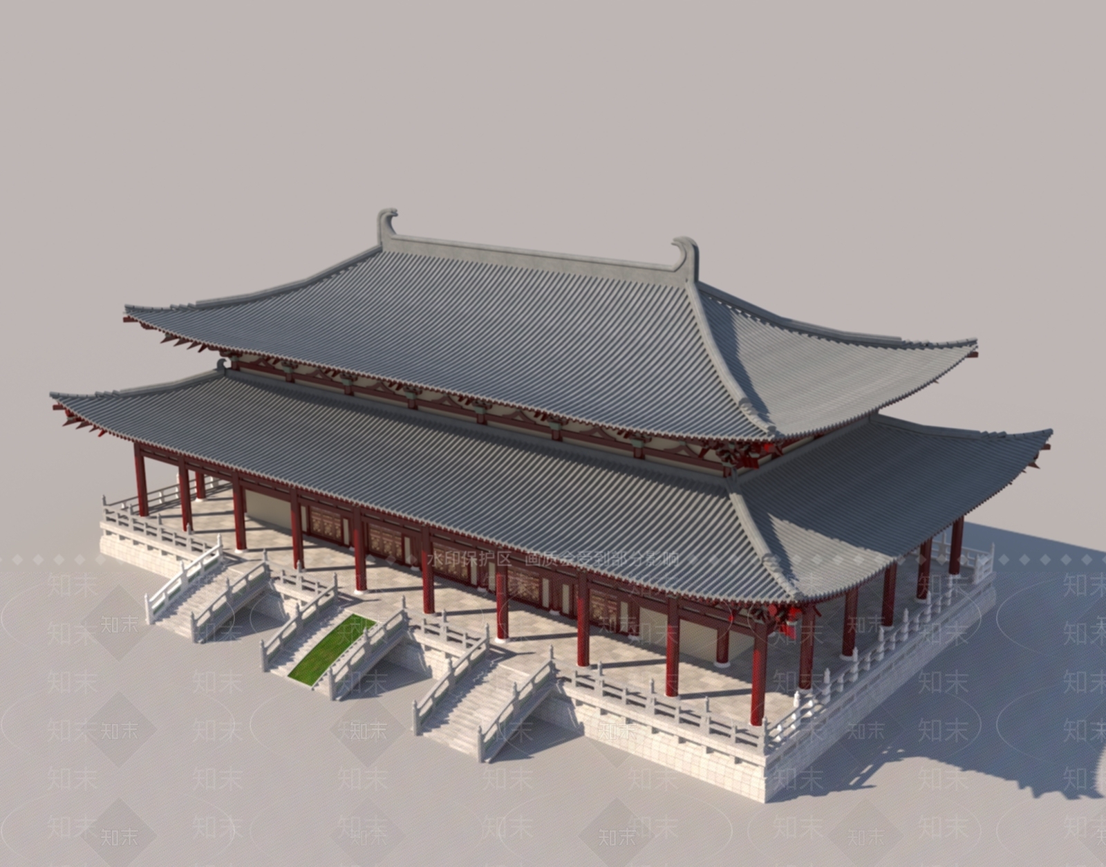 新中式中式古建3D模型下载【ID:1174212296】