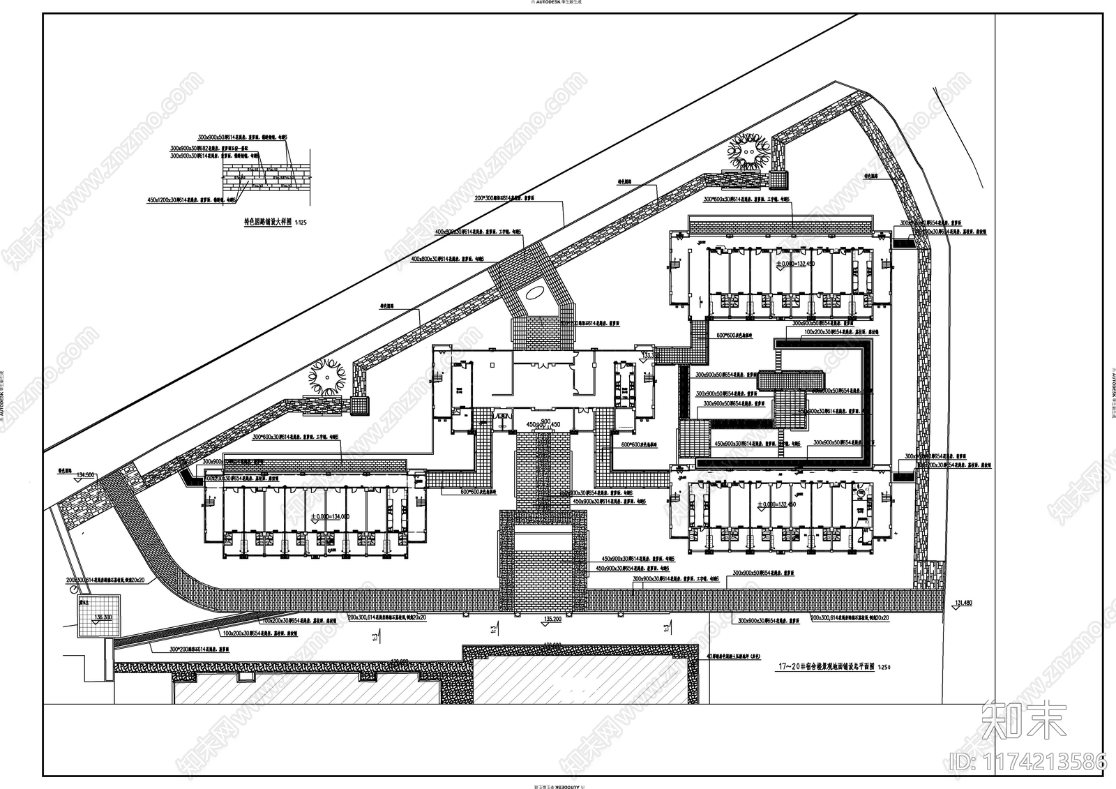 现代校园景观cad施工图下载【ID:1174213586】