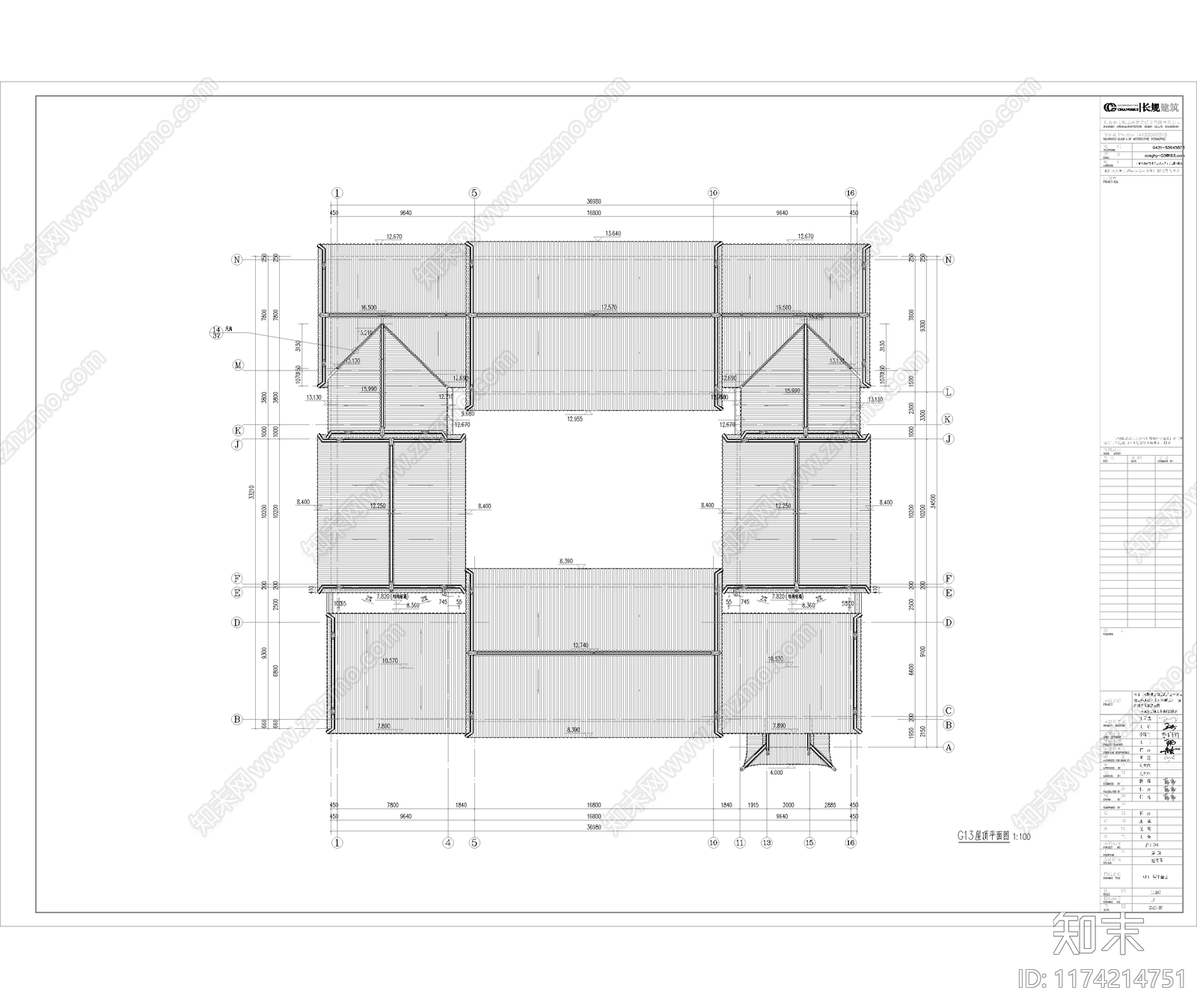 中式新中式四合院cad施工图下载【ID:1174214751】