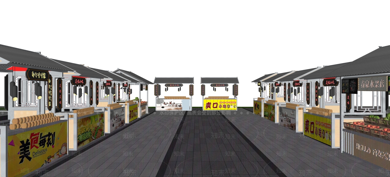 摊位SU模型下载【ID:1174217761】