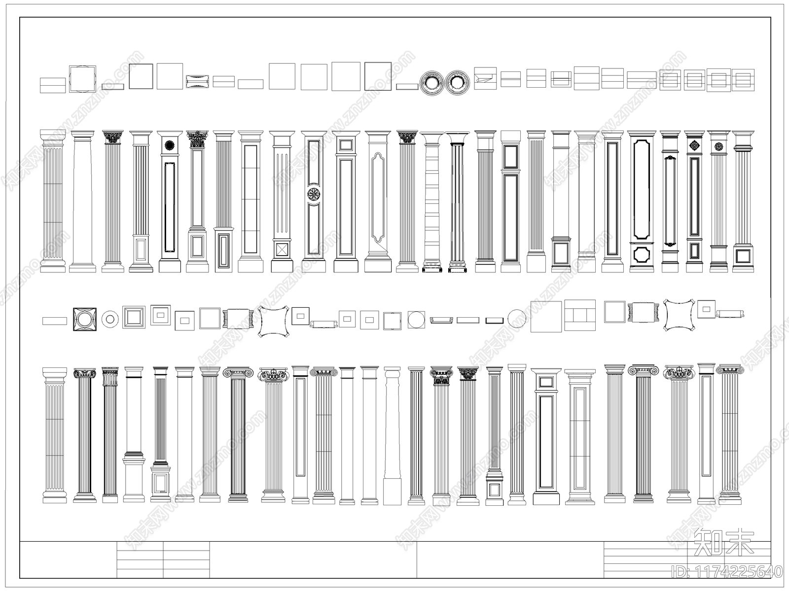 欧式综合硬装构件图库施工图下载【ID:1174225640】