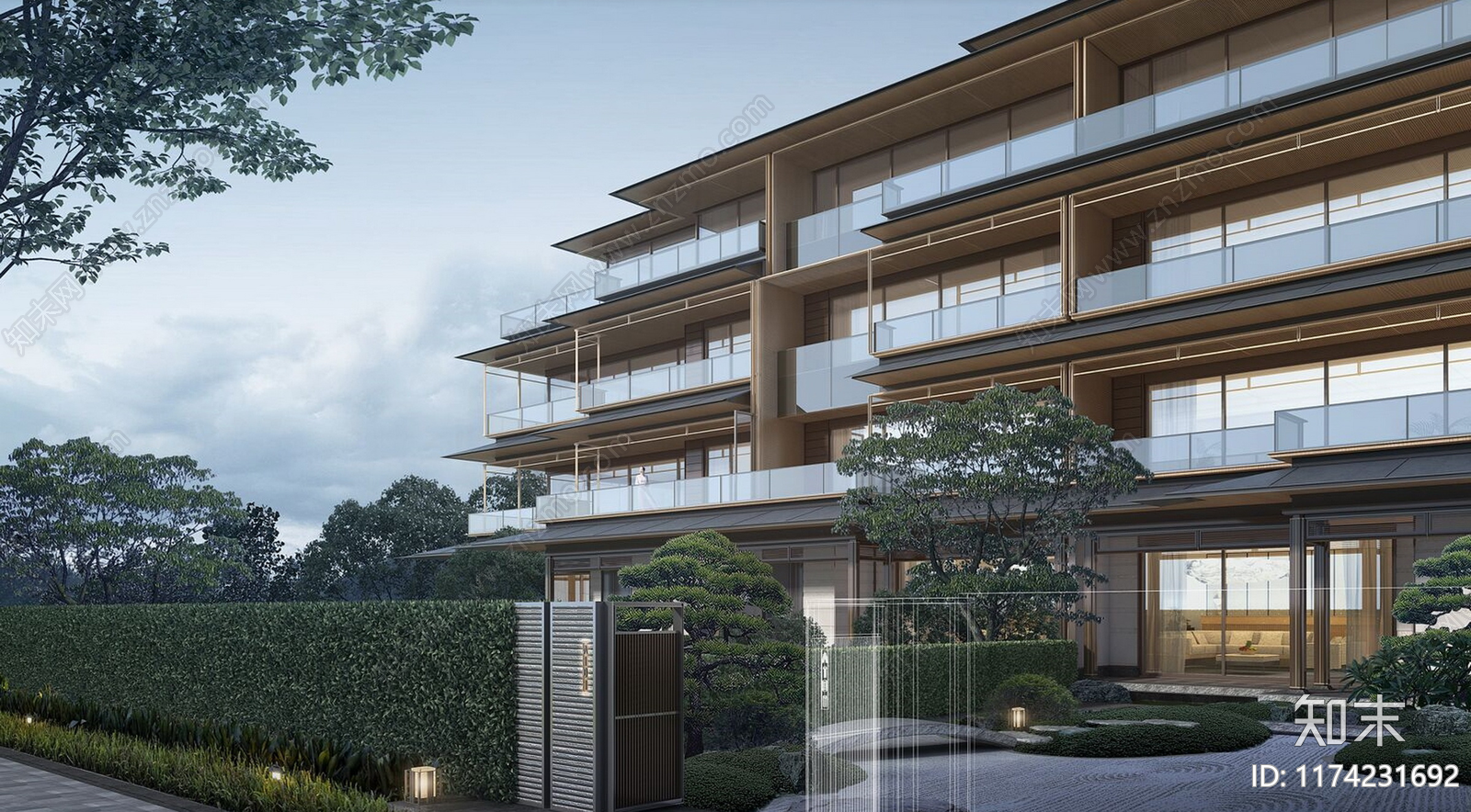 现代新中式住宅楼建筑施工图下载【ID:1174231692】