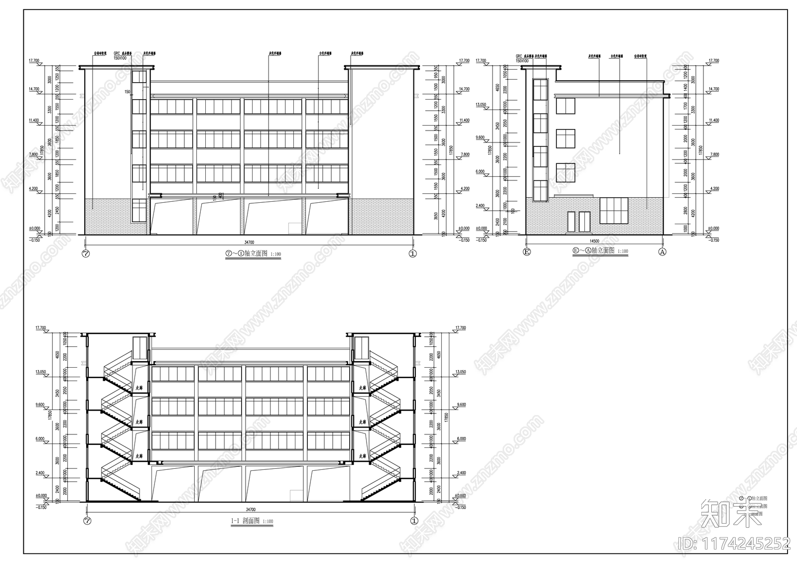 现代幼儿园建筑cad施工图下载【ID:1174245252】