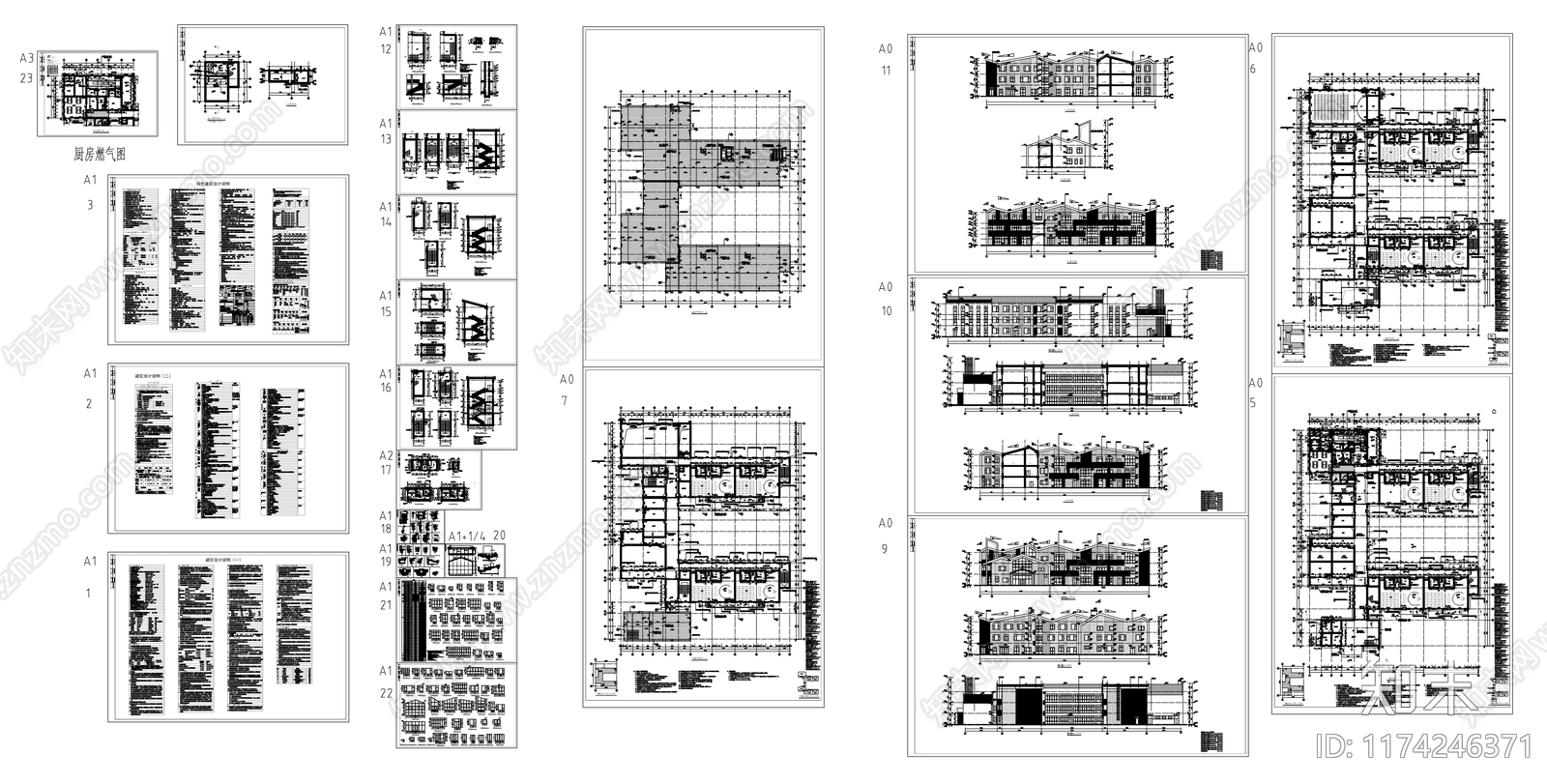 现代幼儿园建筑cad施工图下载【ID:1174246371】