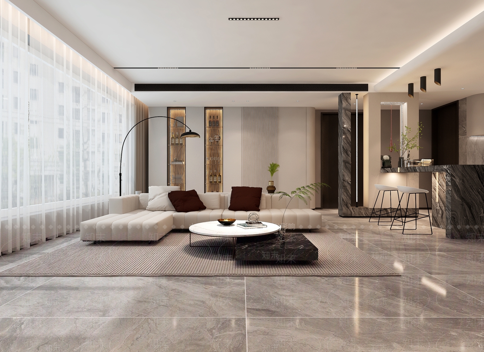 现代客餐厅3D模型下载【ID:1214791585】