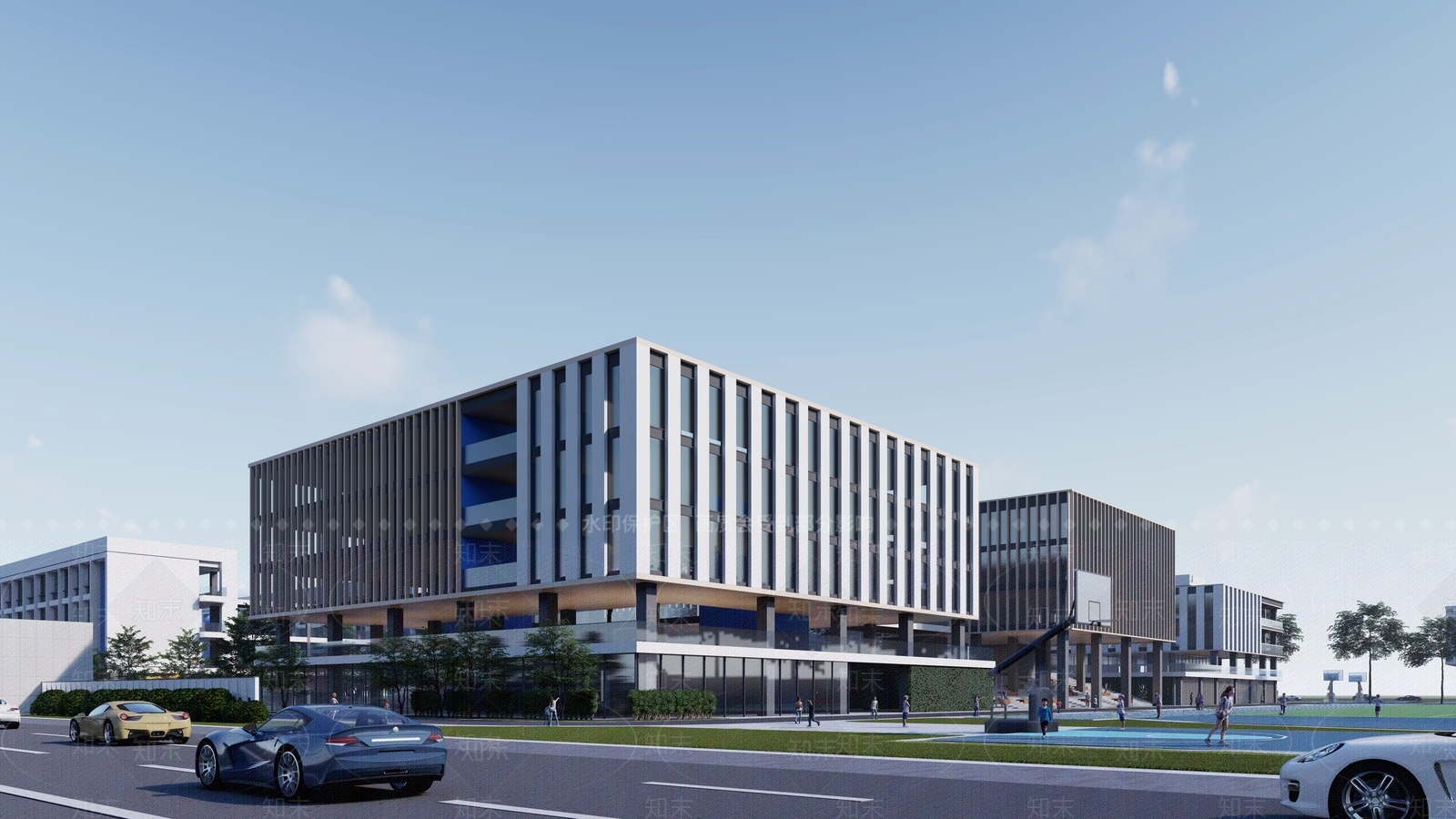 现代学校建筑SU模型下载【ID:1174253407】