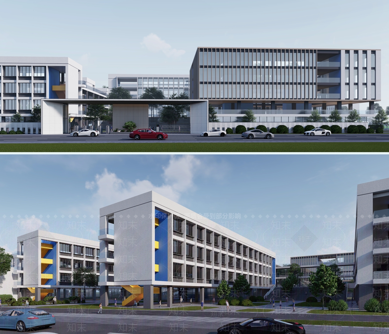 现代学校建筑SU模型下载【ID:1174253407】