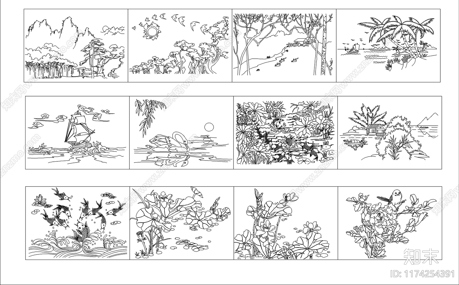 新中式中式其他图库施工图下载【ID:1174254391】