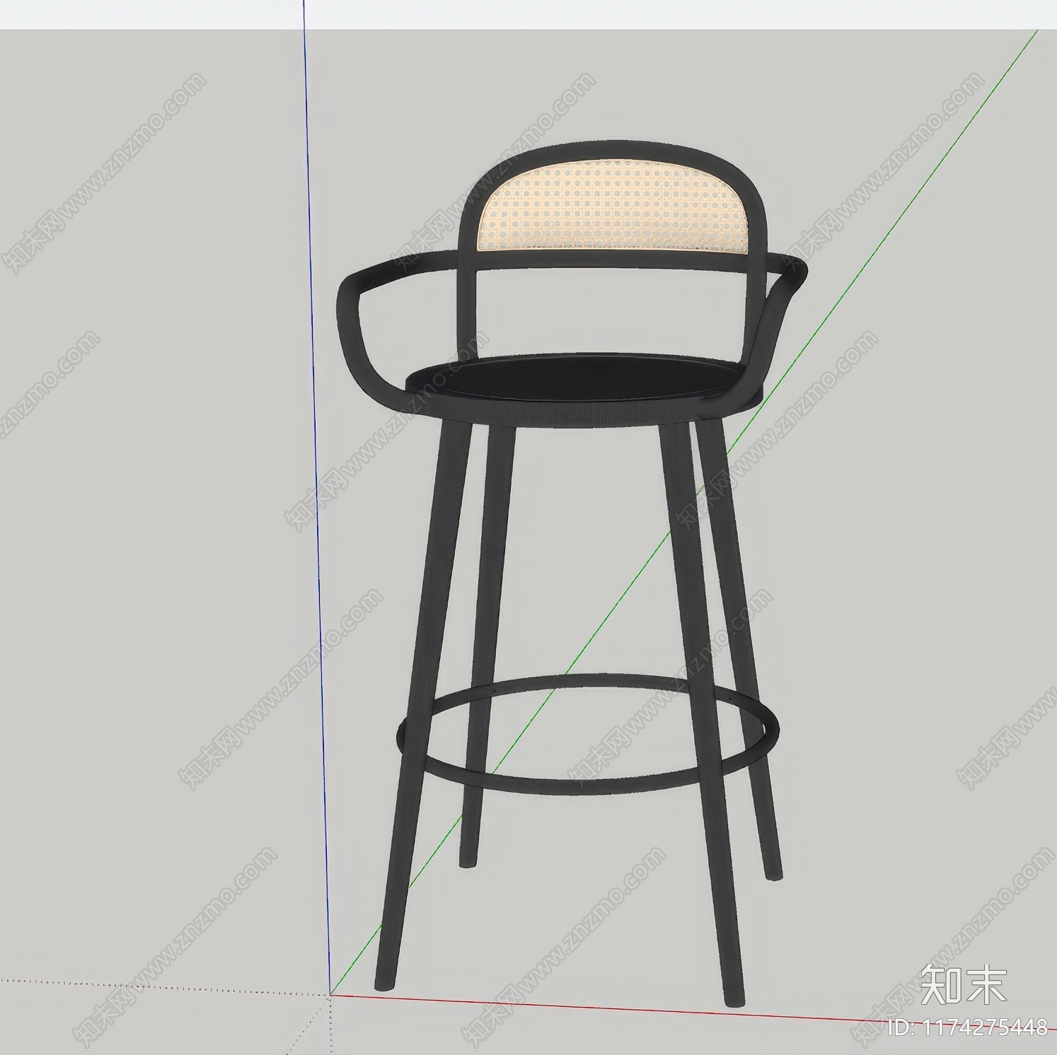 现代吧椅SU模型下载【ID:1174275448】