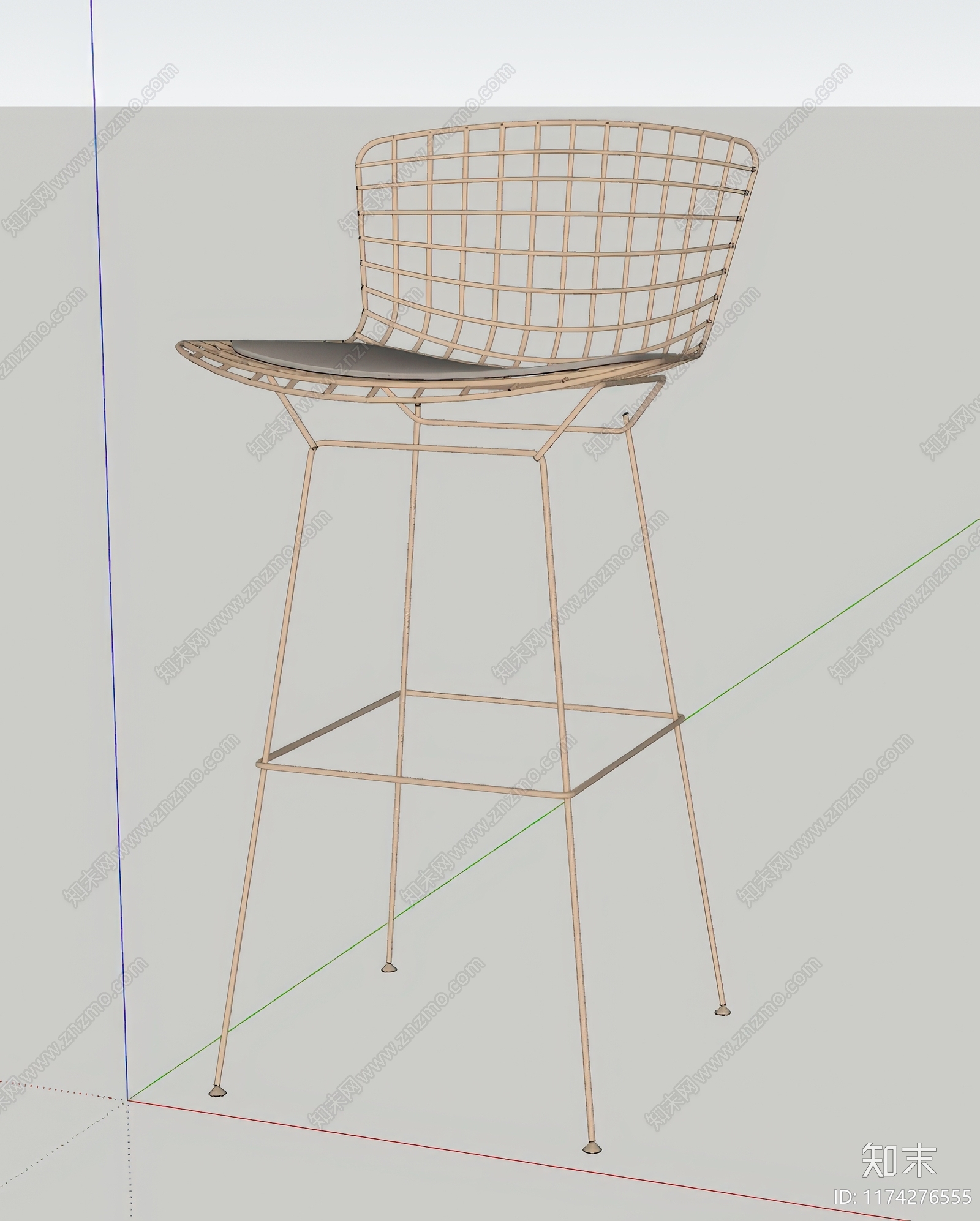 现代吧椅SU模型下载【ID:1174276555】