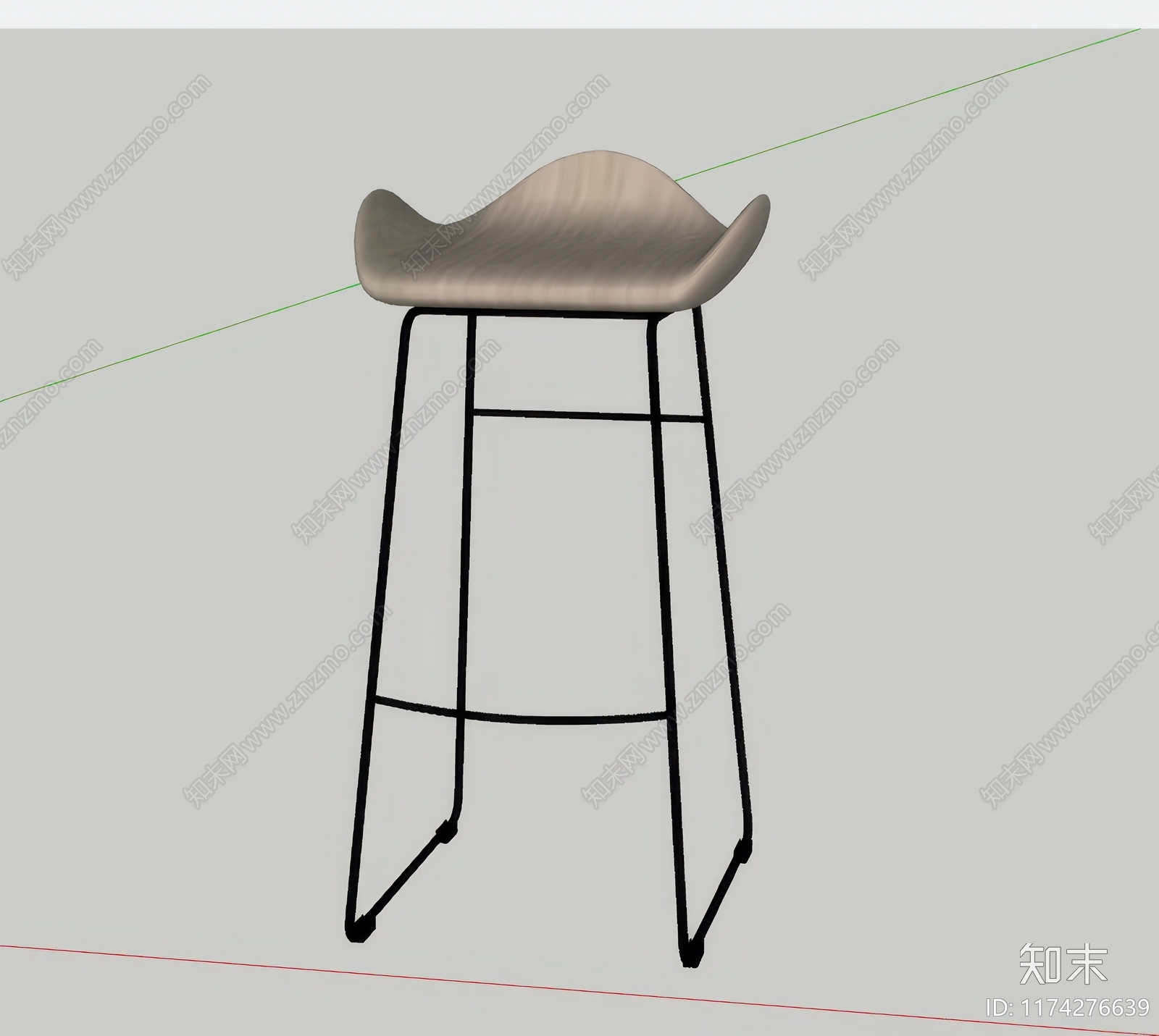 现代吧椅SU模型下载【ID:1174276639】