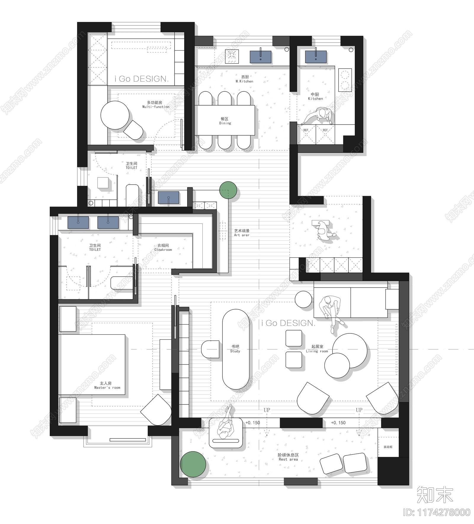 现代新中式其他图库cad施工图下载【ID:1174278000】