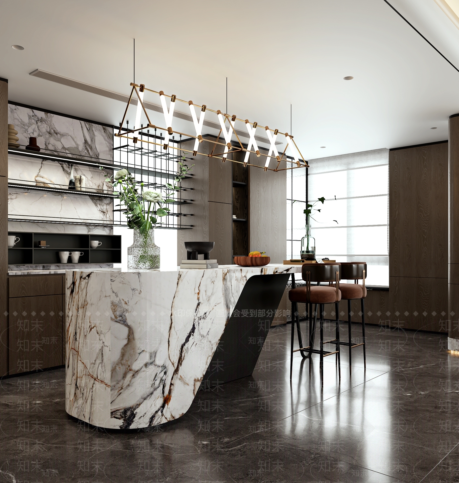 意式轻奢家居客厅3D模型下载【ID:1174285669】