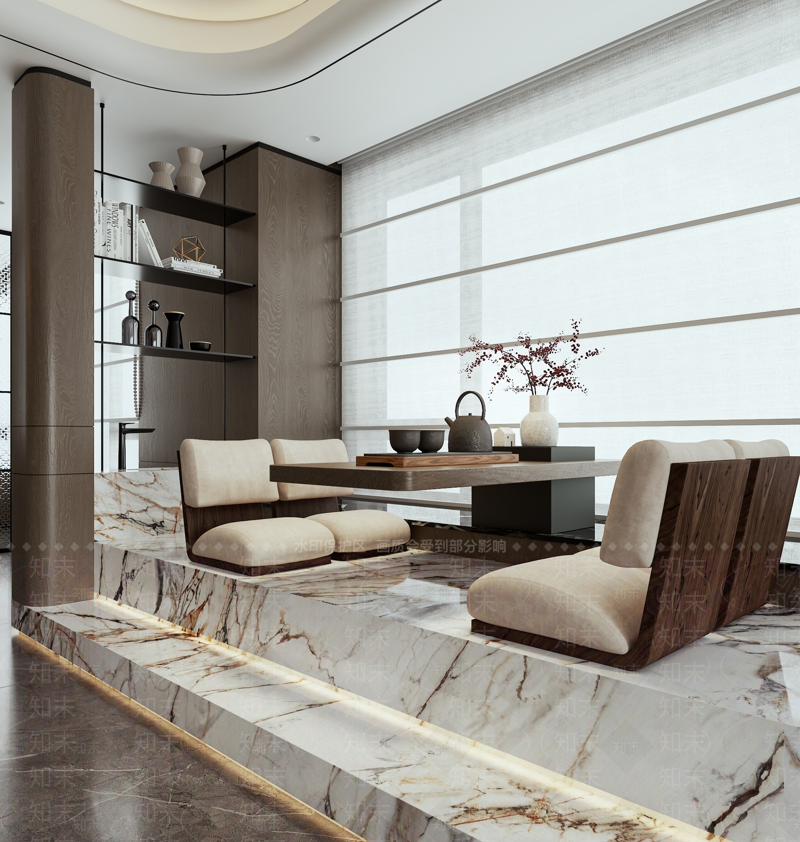 轻奢岛台餐厅3D模型下载【ID:1214792013】