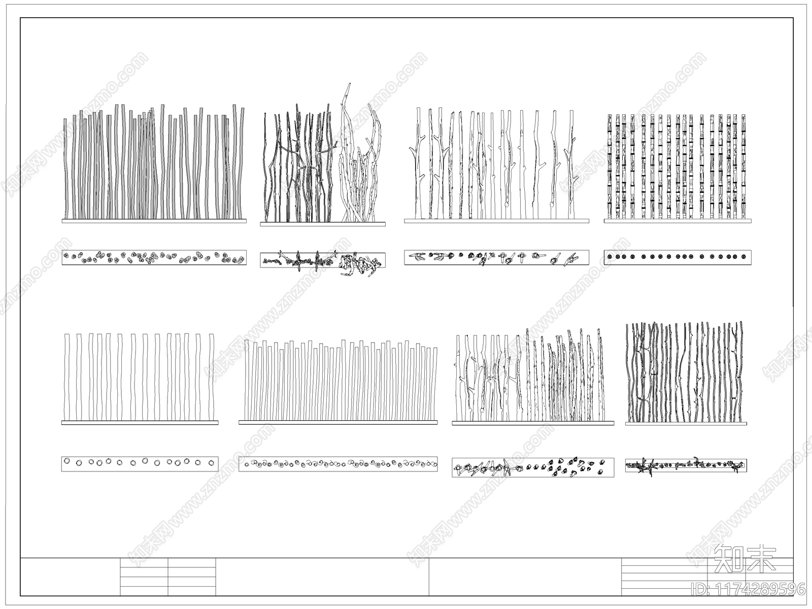 现代栏杆施工图下载【ID:1174289596】