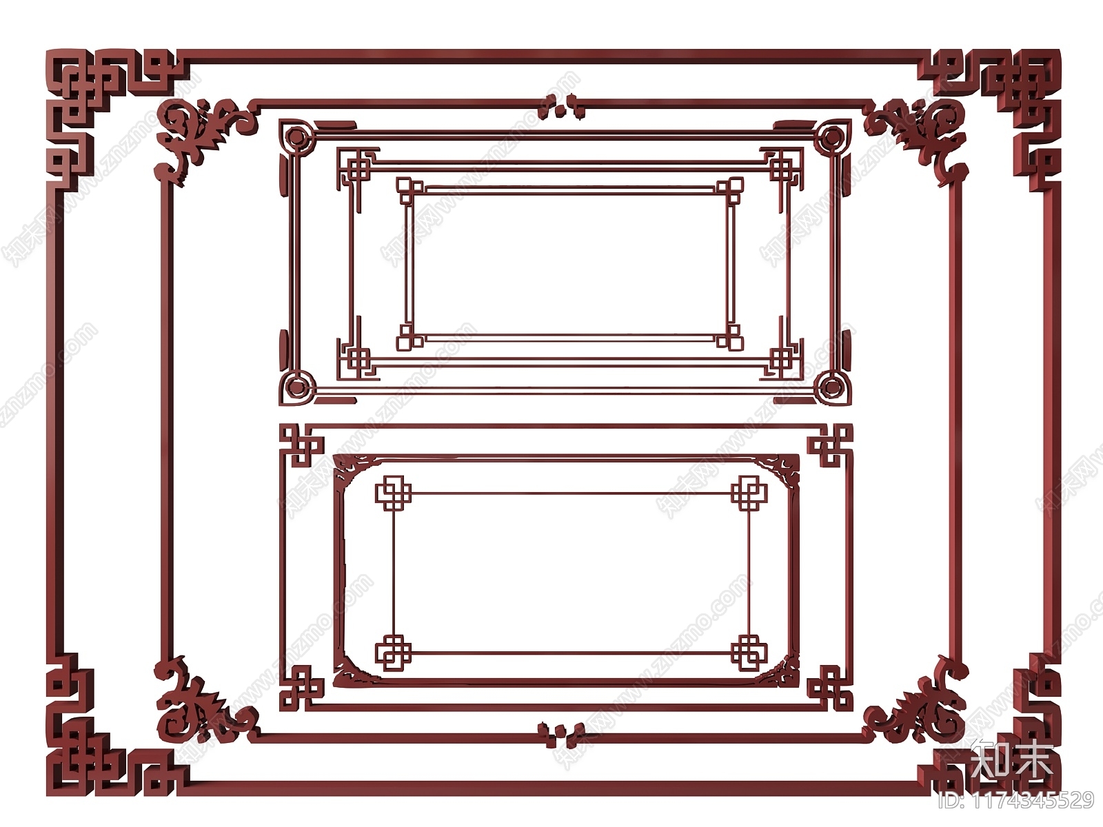 新中式雕花SU模型下载【ID:1174345529】