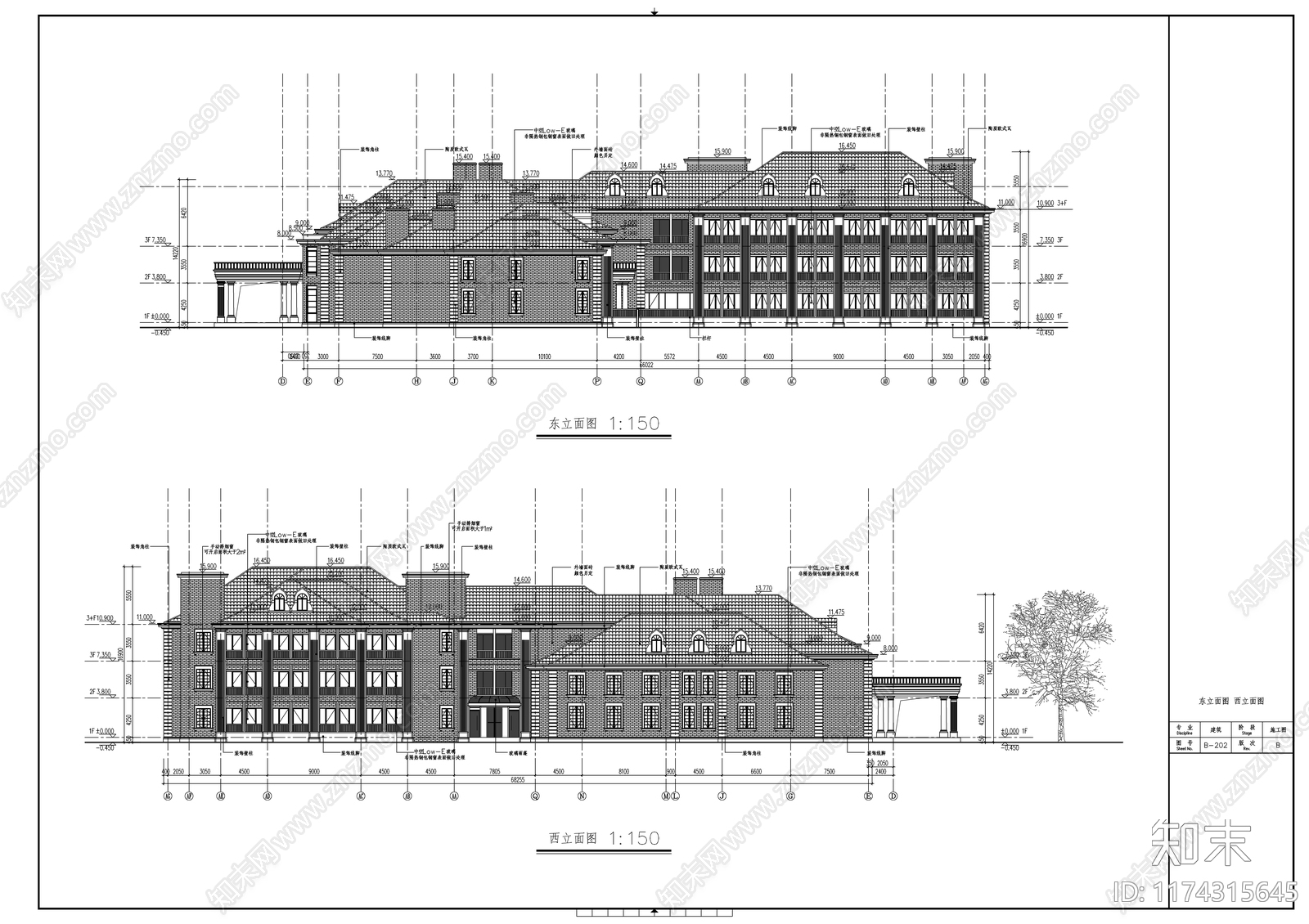 欧式其他建筑施工图下载【ID:1174315645】