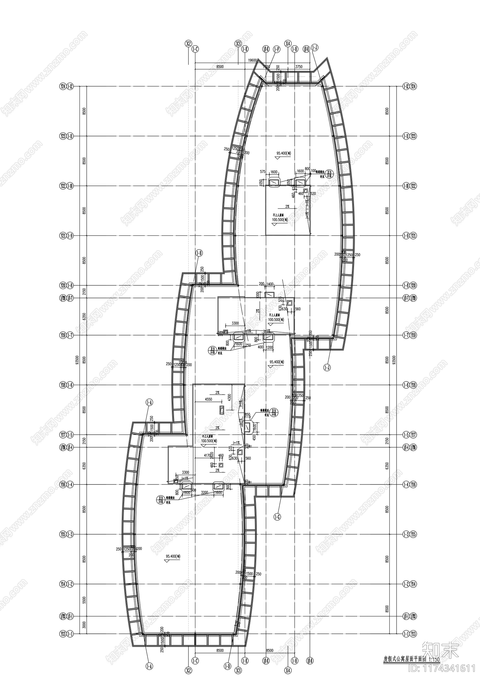 现代住宅楼建筑cad施工图下载【ID:1174341611】