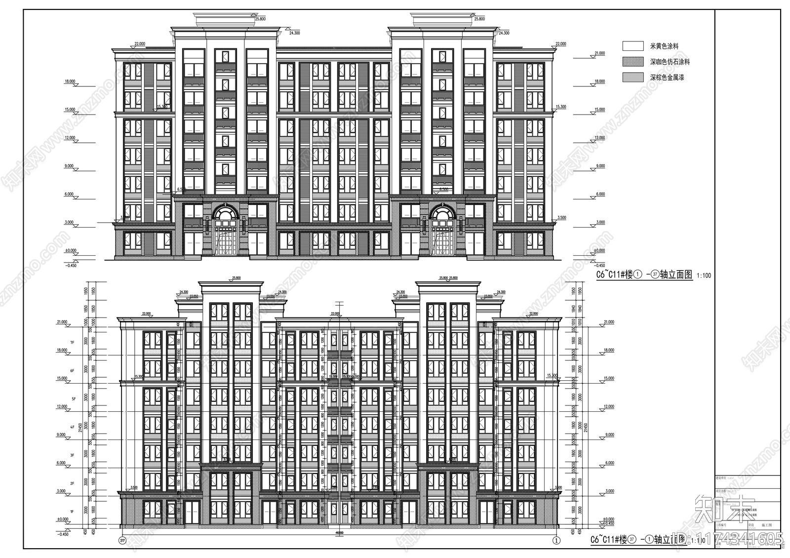 现代住宅楼建筑cad施工图下载【ID:1174341605】