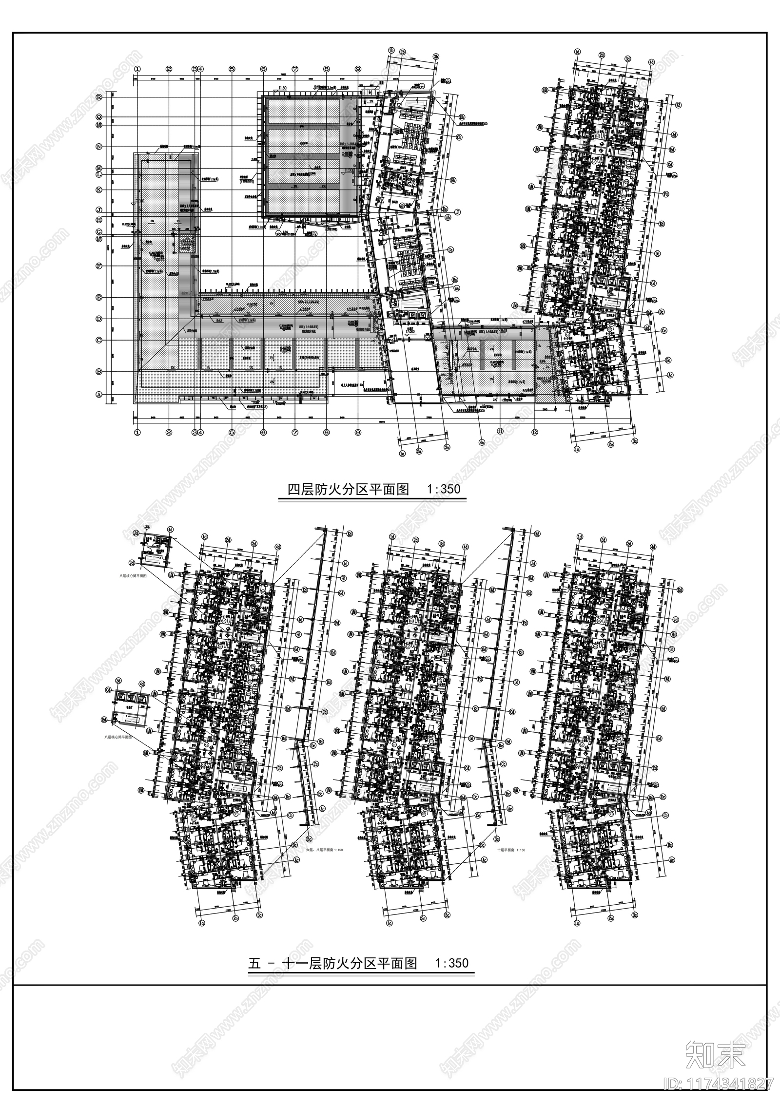 现代住宅楼建筑cad施工图下载【ID:1174341827】