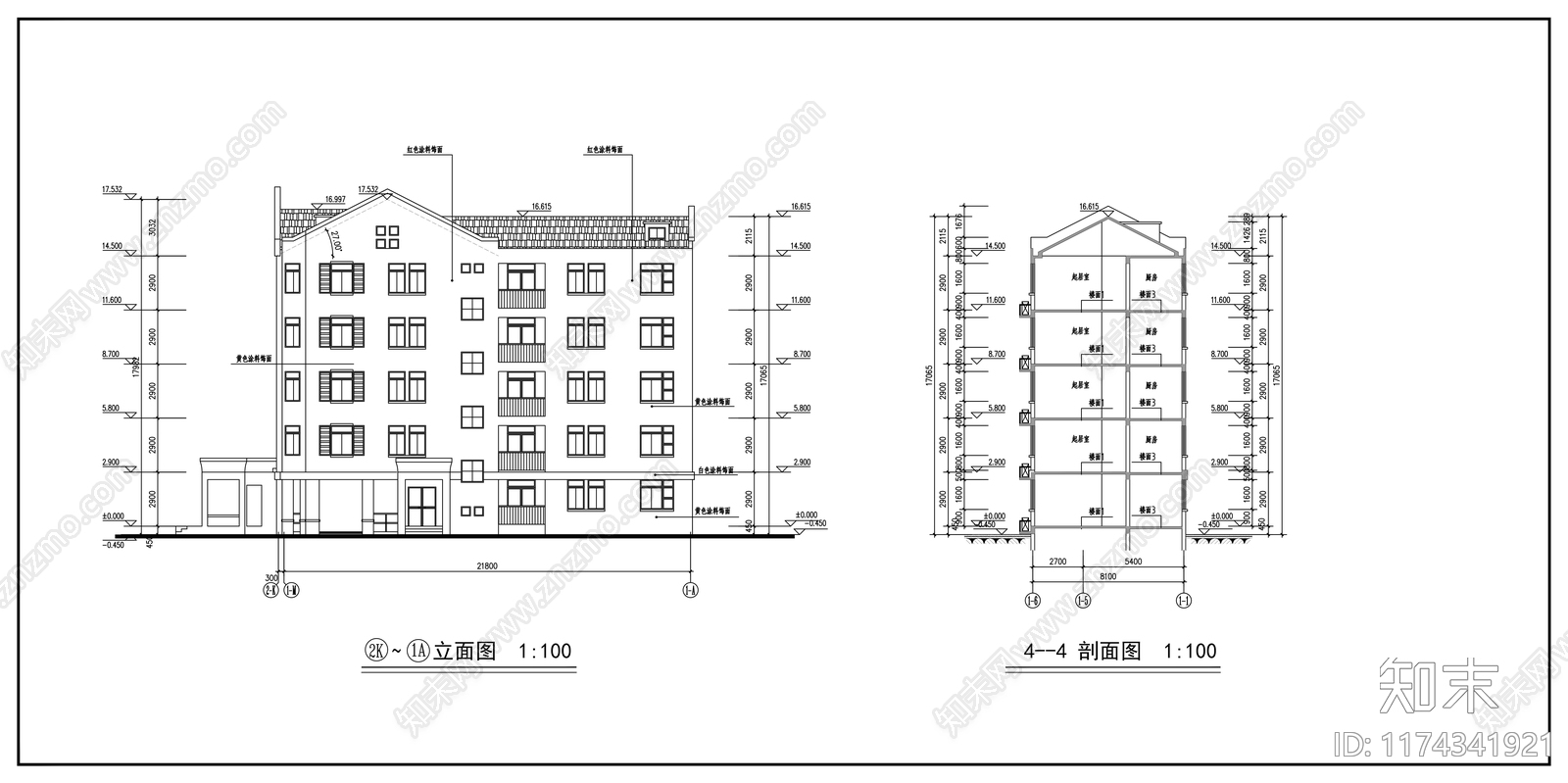 现代住宅楼建筑施工图下载【ID:1174341921】