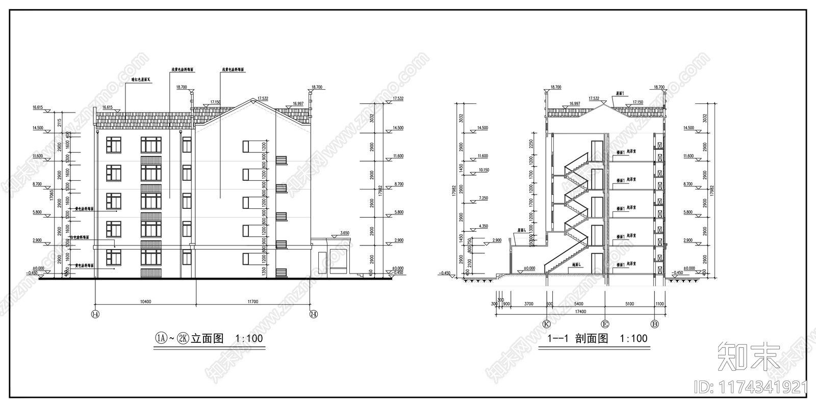 现代住宅楼建筑施工图下载【ID:1174341921】