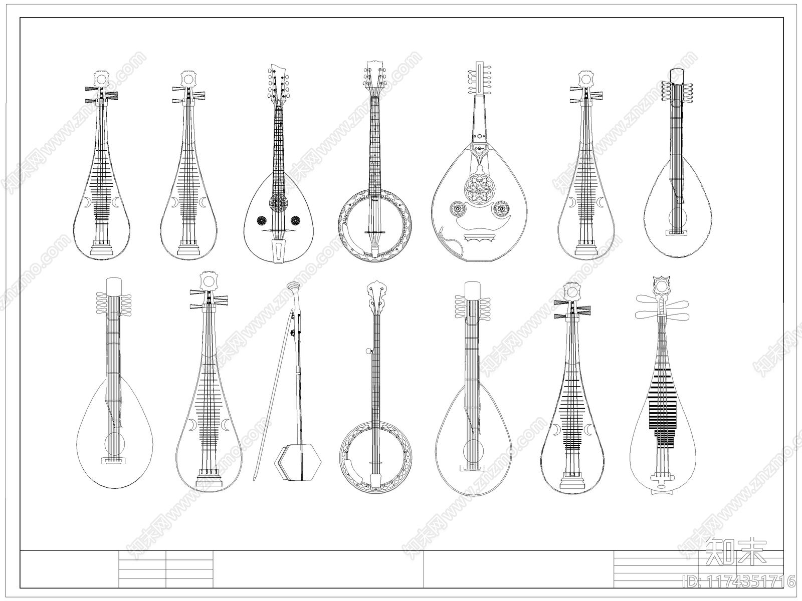 中式乐器施工图下载【ID:1174351716】