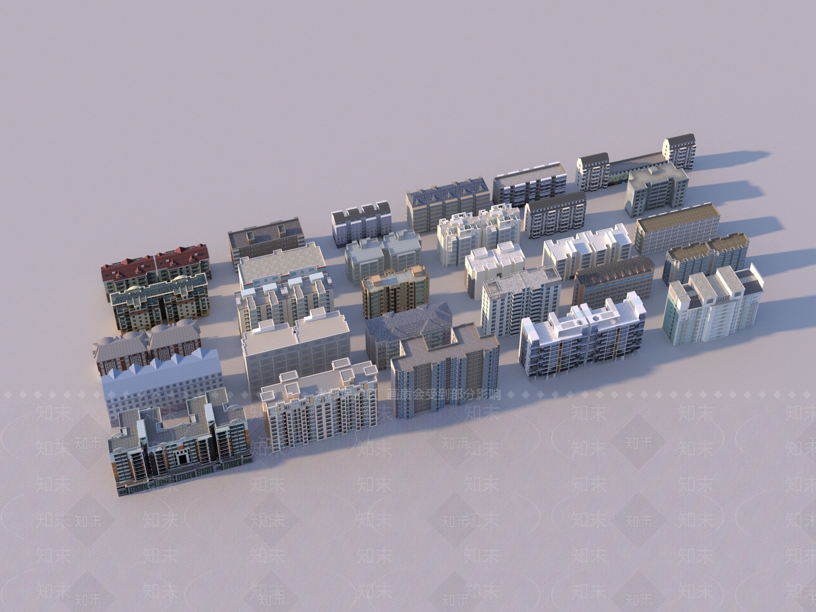 现代鸟瞰规划3D模型下载【ID:1174355427】