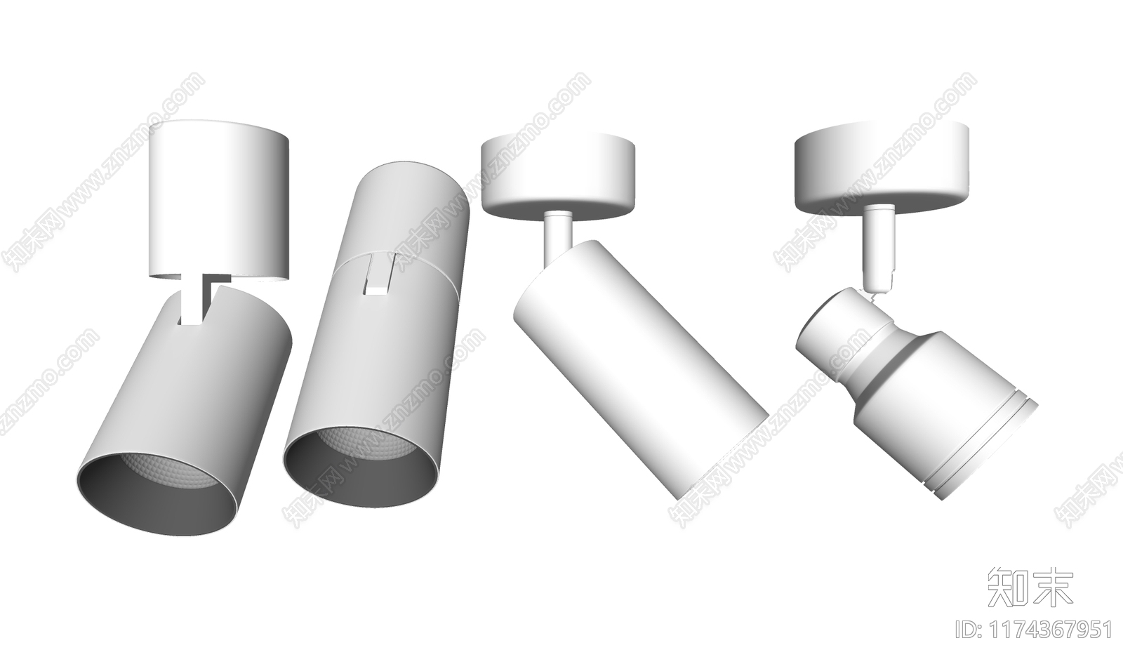 现代筒灯射灯SU模型下载【ID:1174367951】