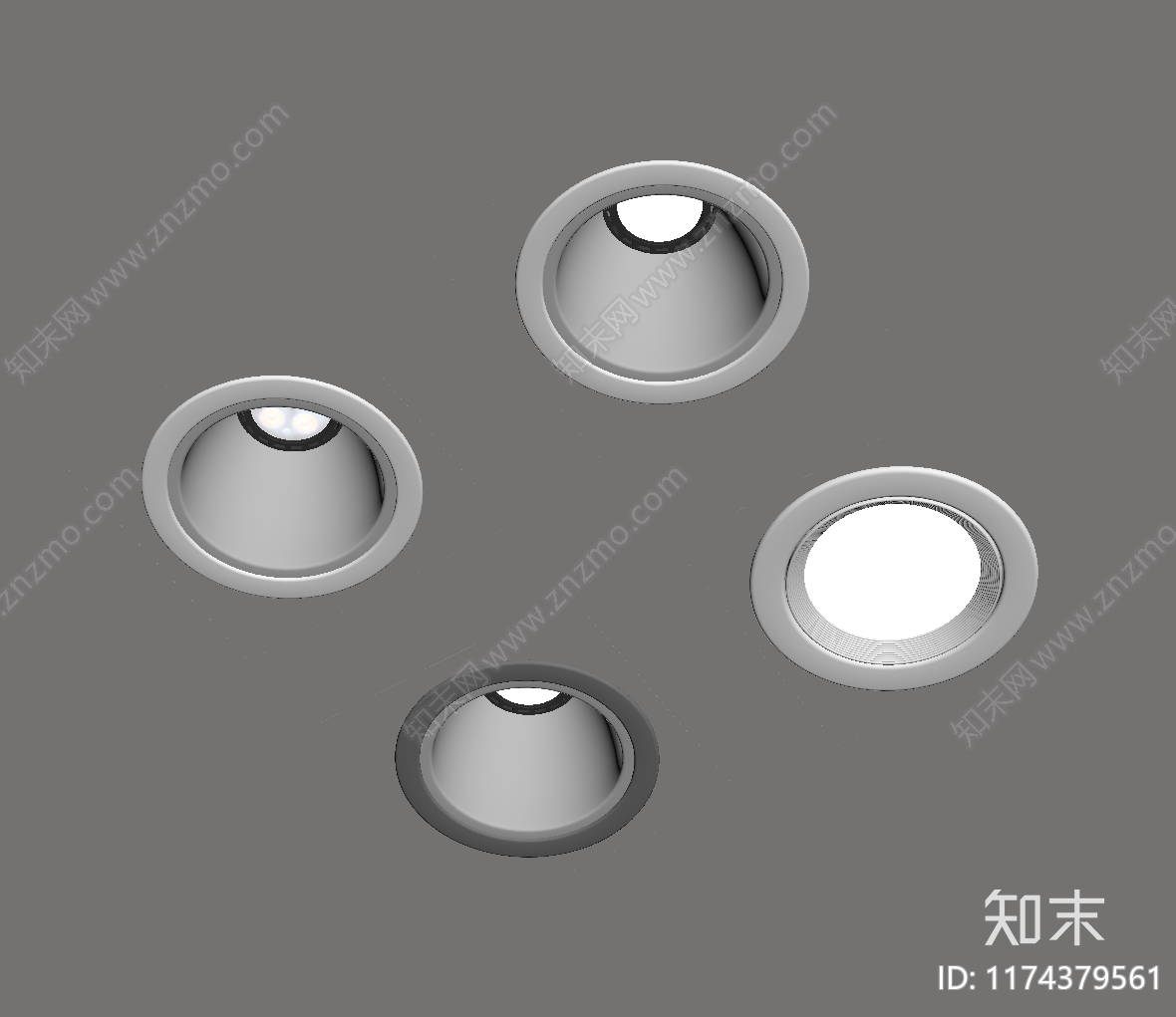 现代筒灯射灯SU模型下载【ID:1174379561】