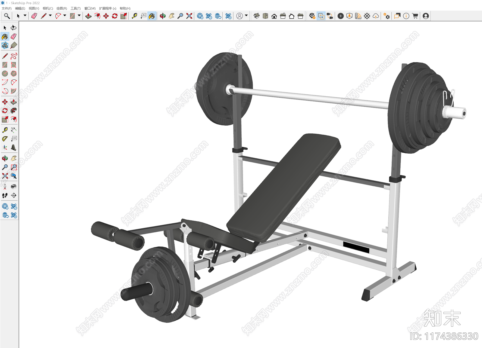 健身器材SU模型下载【ID:1174386330】