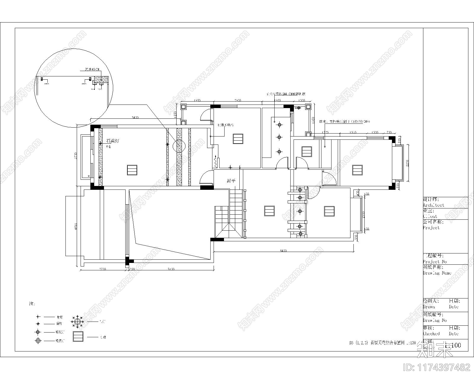 平层cad施工图下载【ID:1174397482】