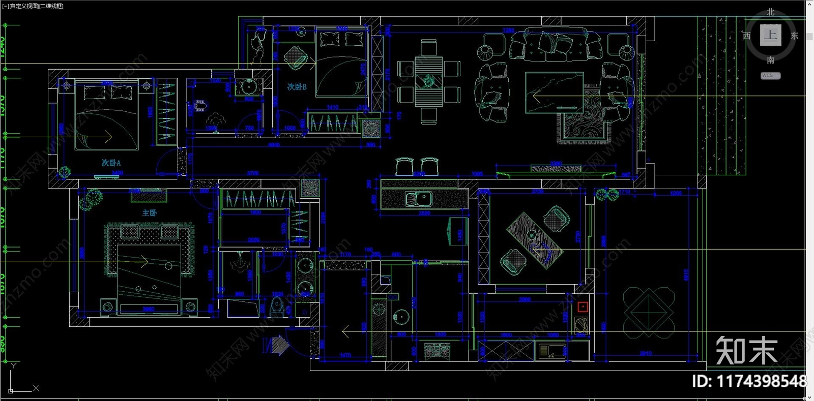 其他家装空间cad施工图下载【ID:1174398548】