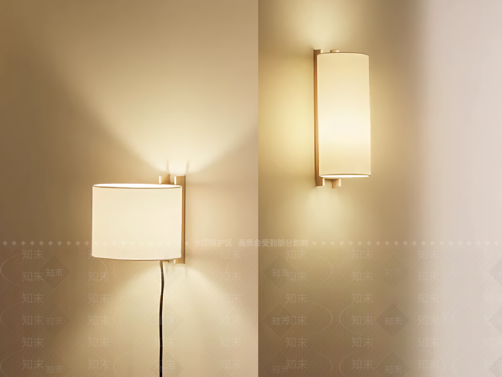 日式新中式壁灯3D模型下载【ID:1174400084】