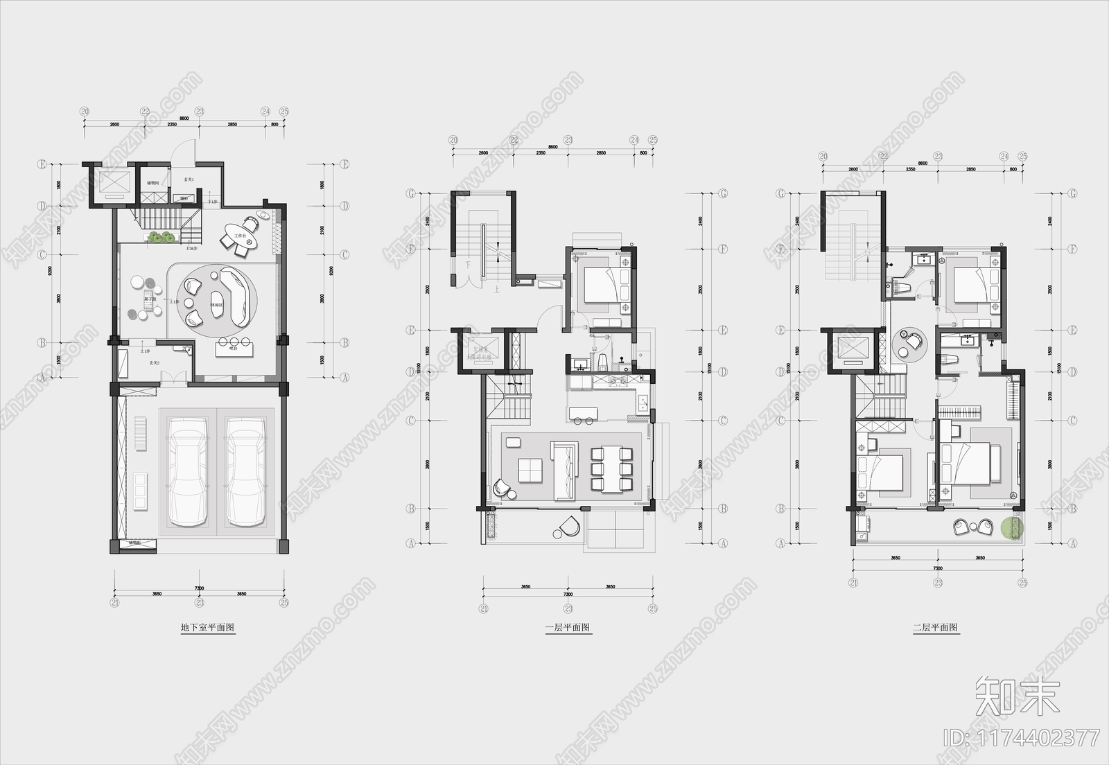 别墅cad施工图下载【ID:1174402377】