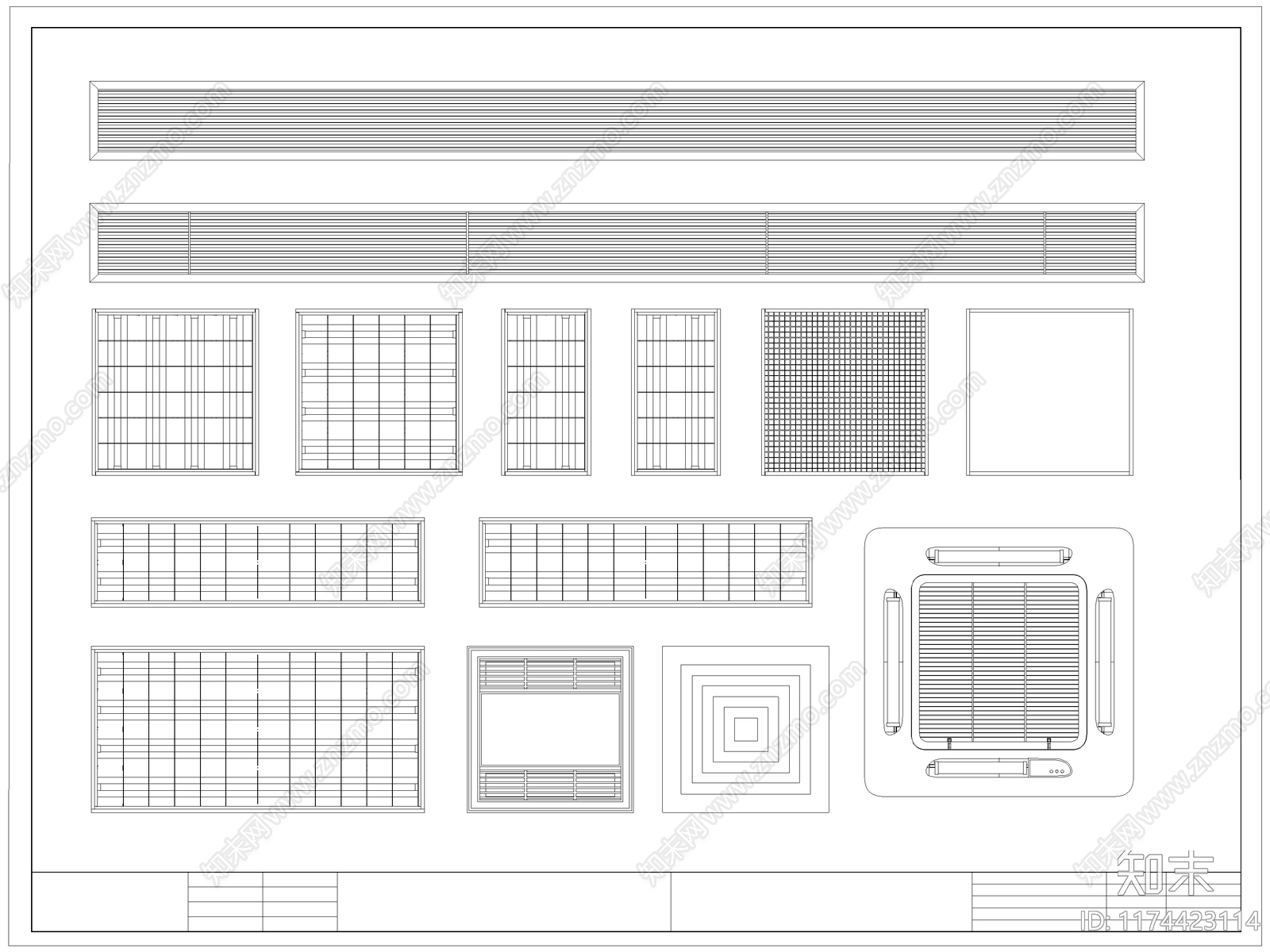 现代灯具图库cad施工图下载【ID:1174423114】