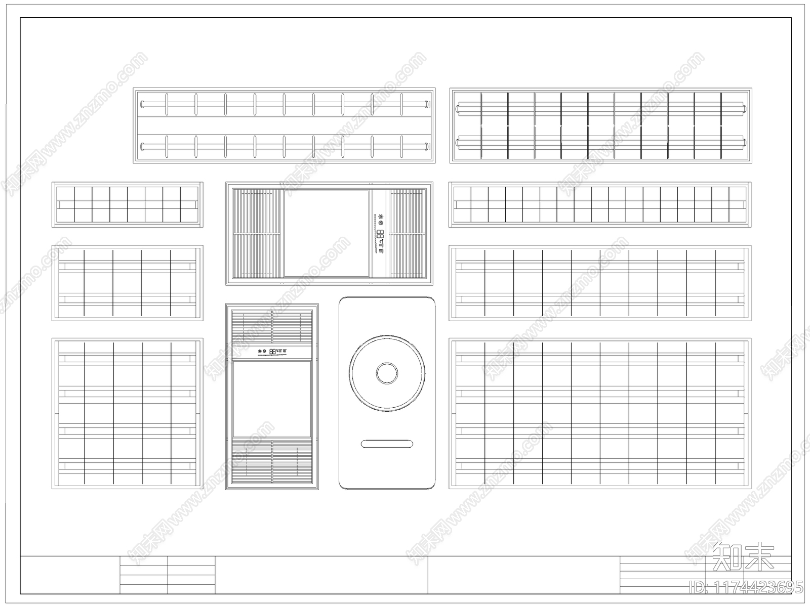 现代灯具图库cad施工图下载【ID:1174423695】