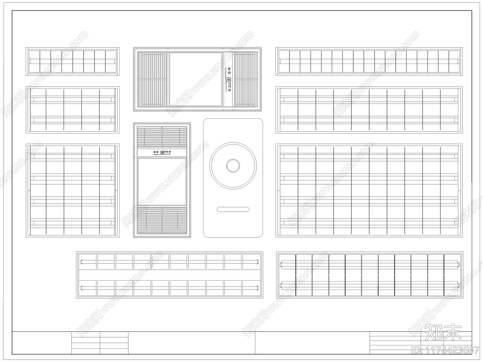 现代灯具图库cad施工图下载【ID:1174423607】