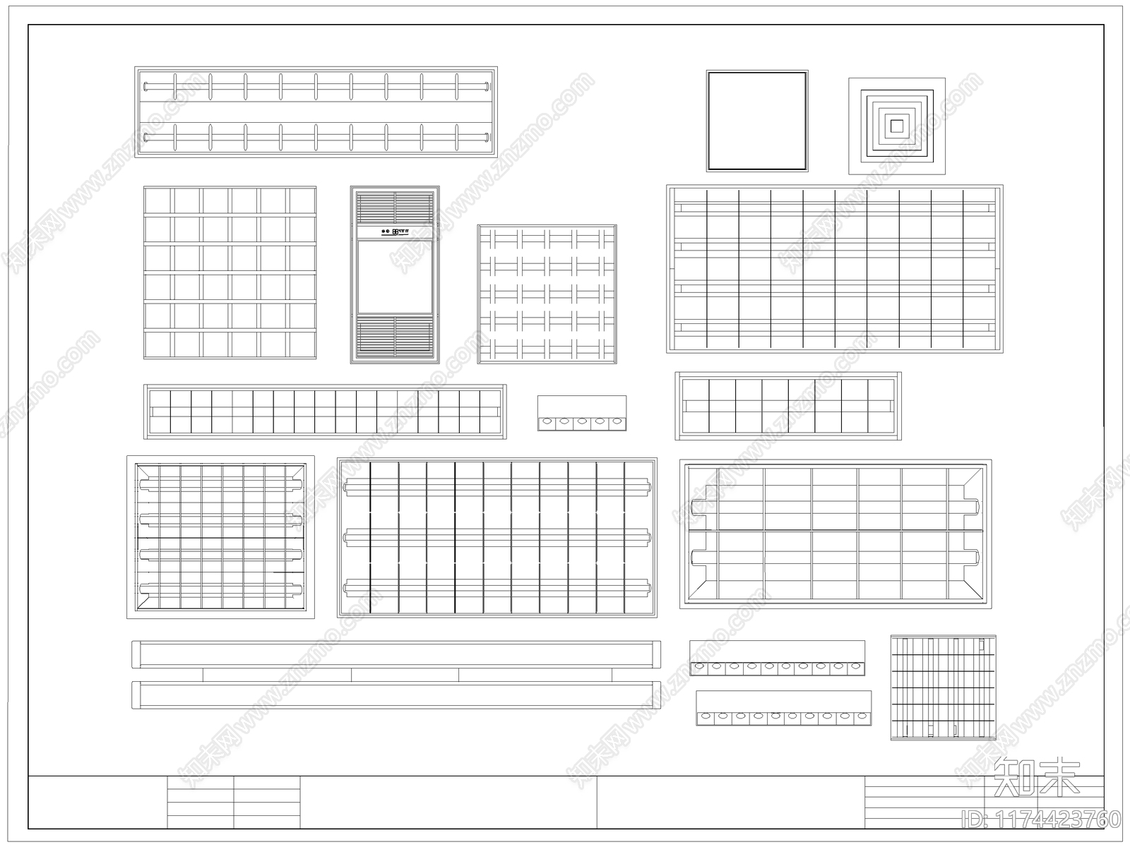 现代灯具图库cad施工图下载【ID:1174423760】