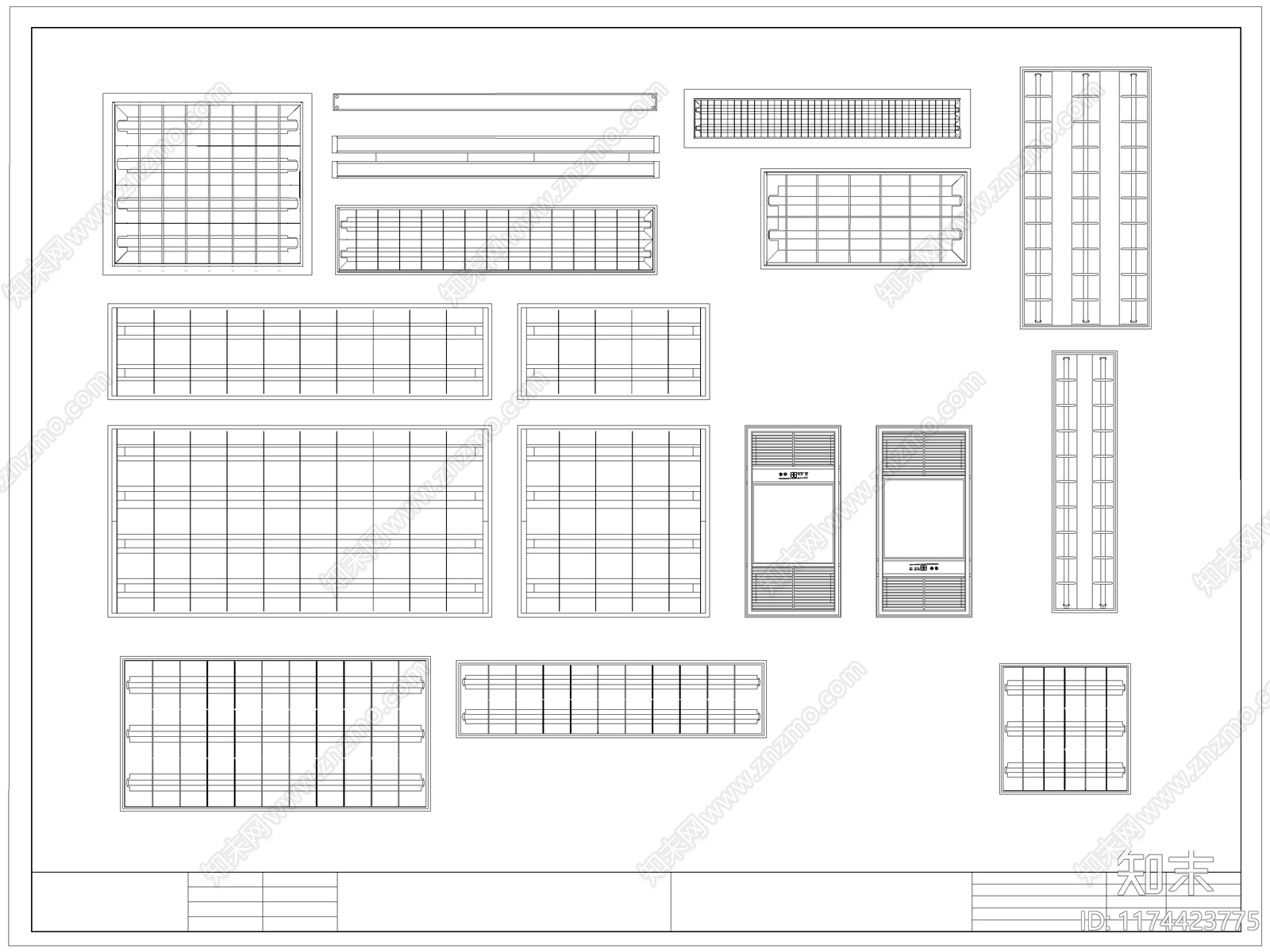 现代灯具图库cad施工图下载【ID:1174423775】