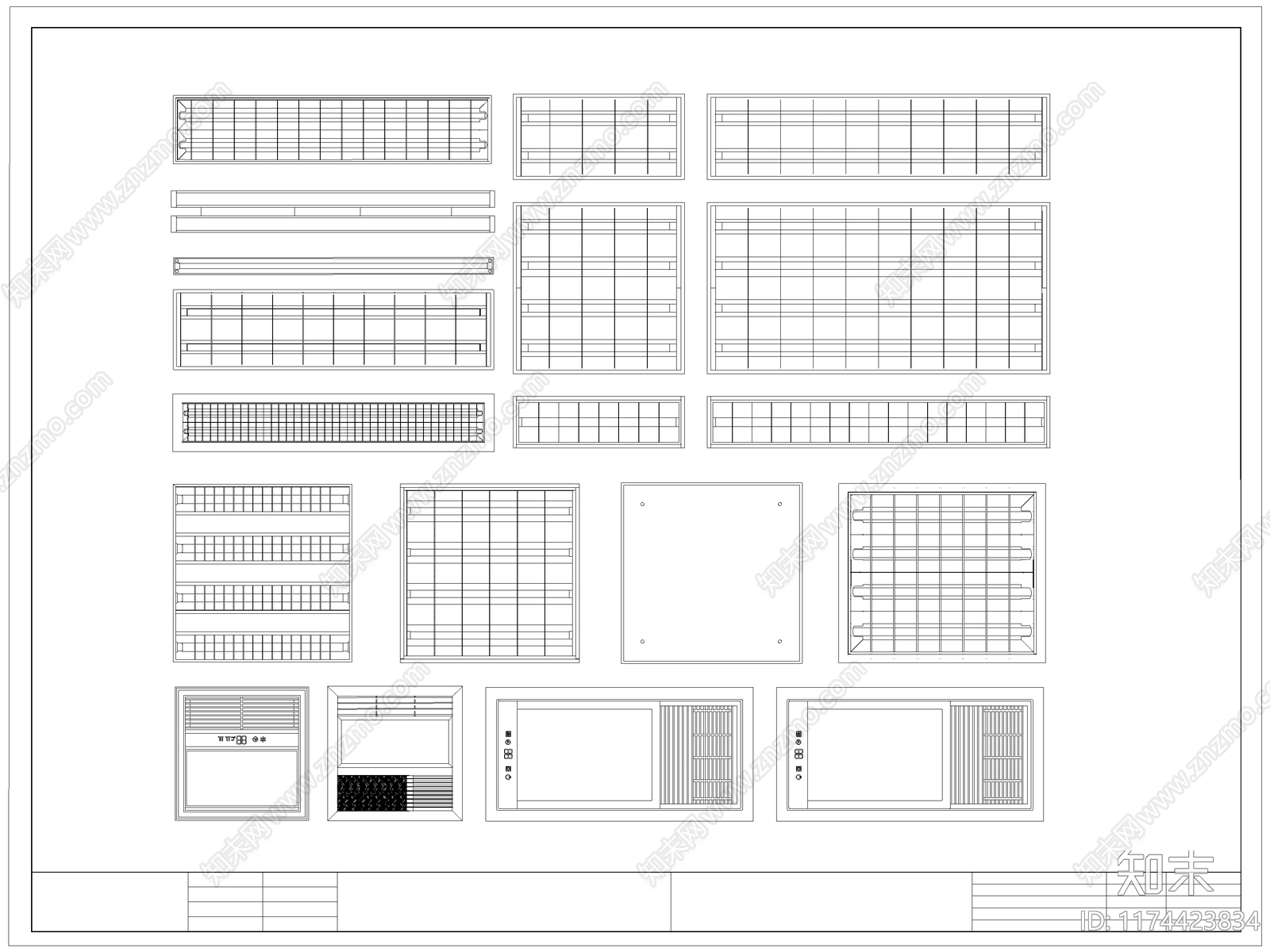 现代灯具图库cad施工图下载【ID:1174423834】