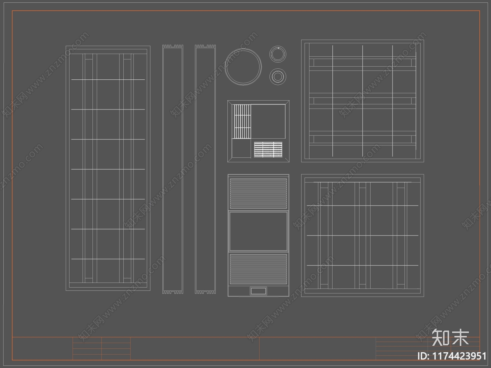 现代灯具图库cad施工图下载【ID:1174423951】