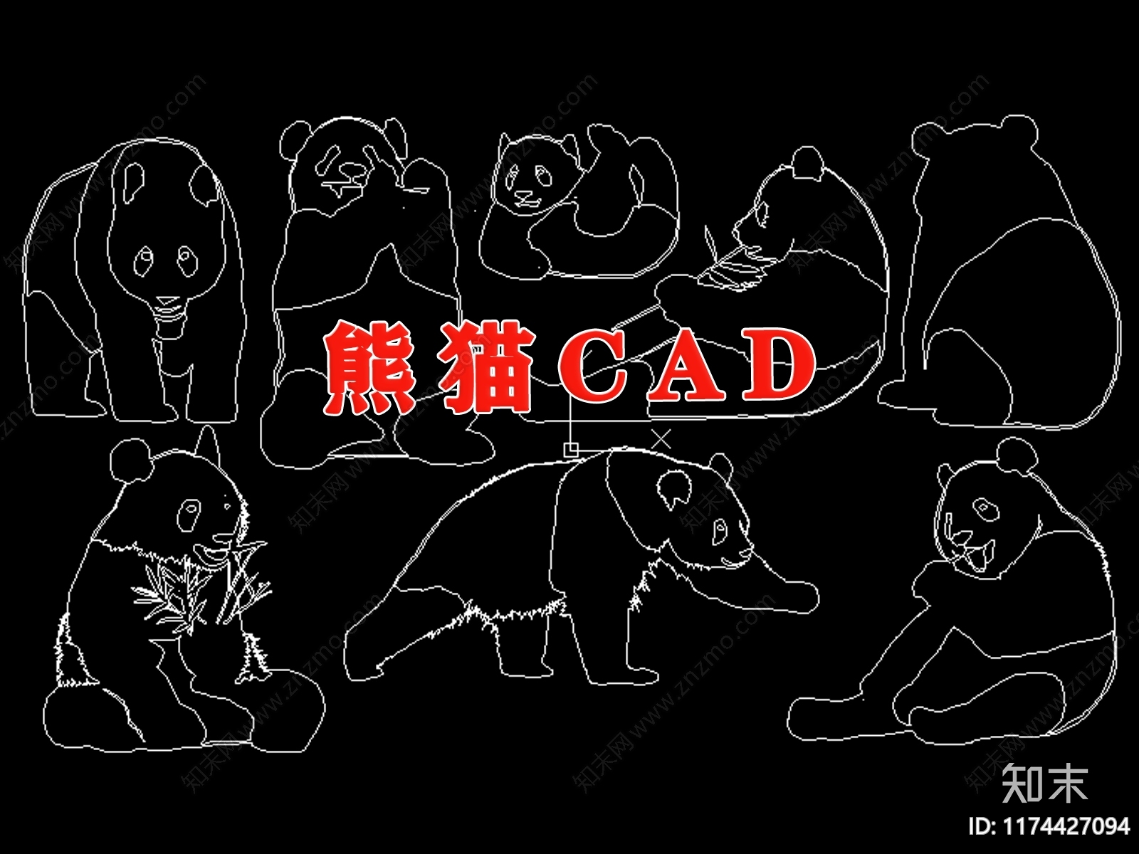 现代动物cad施工图下载【ID:1174427094】