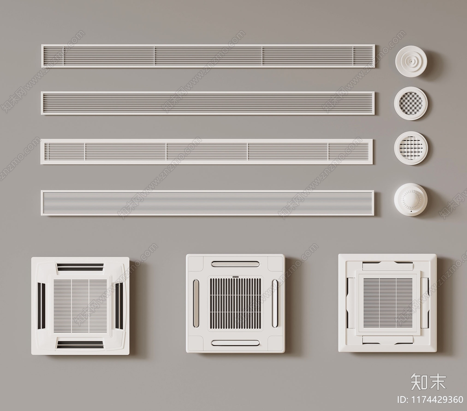 空调出风口3D模型下载【ID:1174429360】