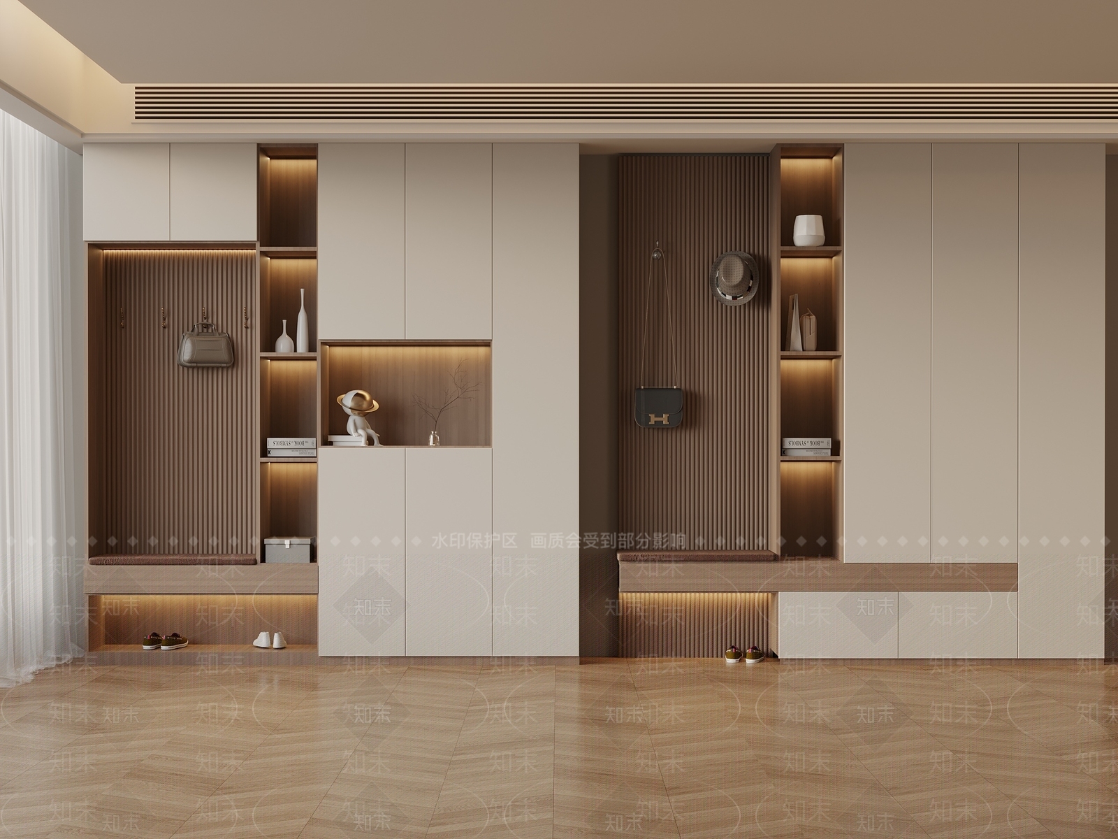 现代鞋柜SU模型下载【ID:1174429663】