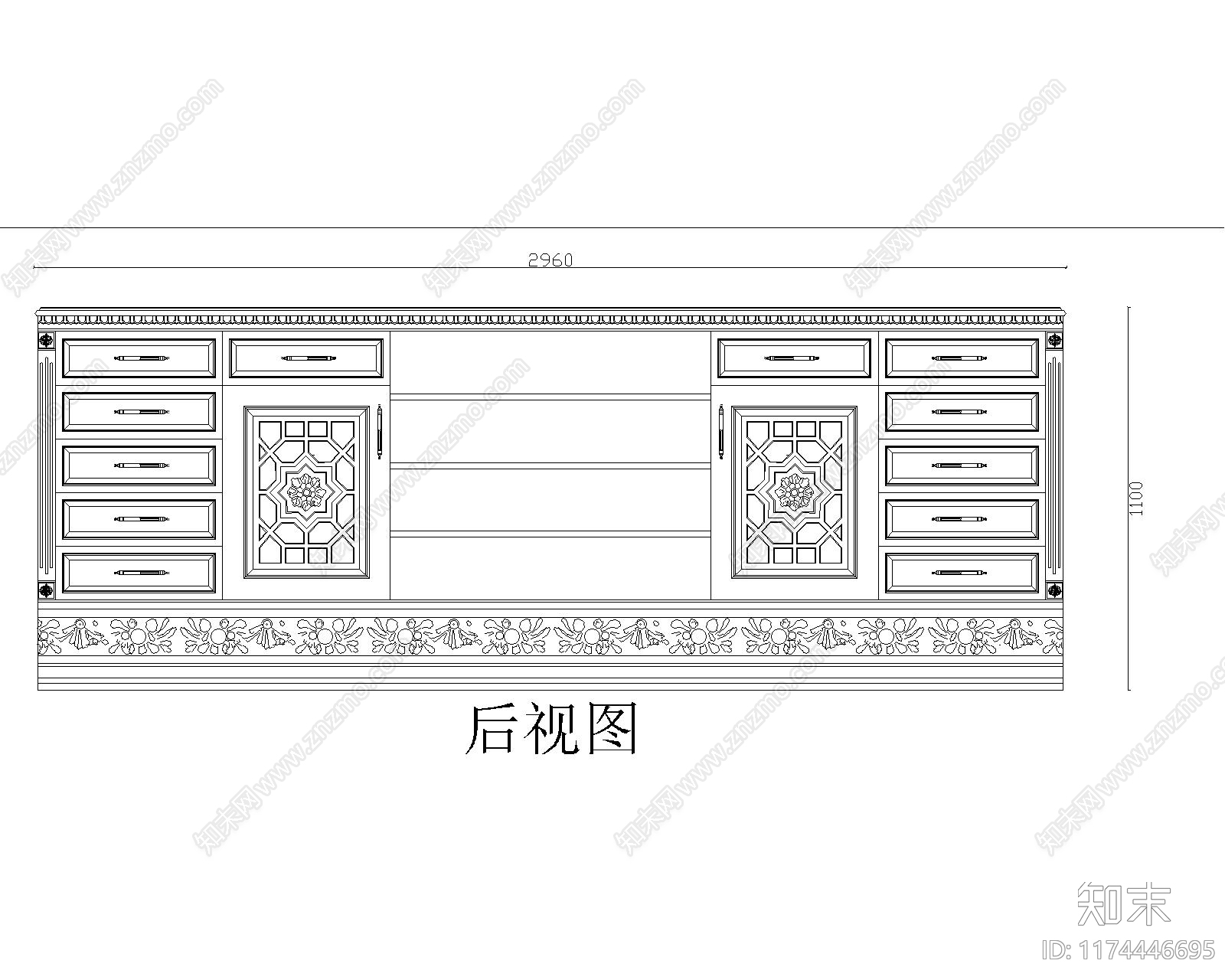 美式综合家具图库cad施工图下载【ID:1174446695】